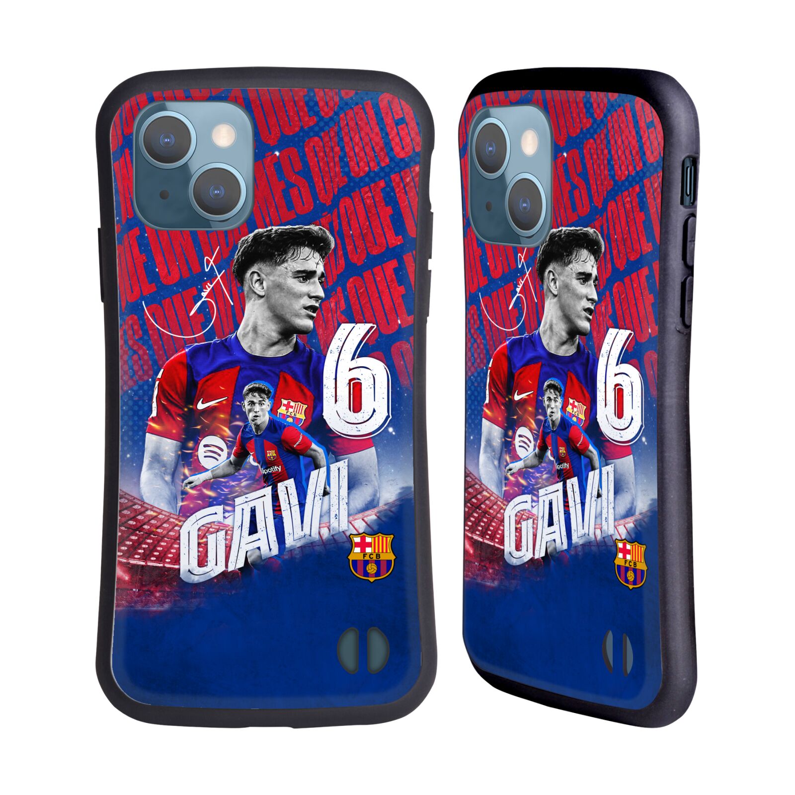 Odolný zadní obal pro mobil Apple iPhone 13 - HEAD CASE - FC Barcelona - Gavi