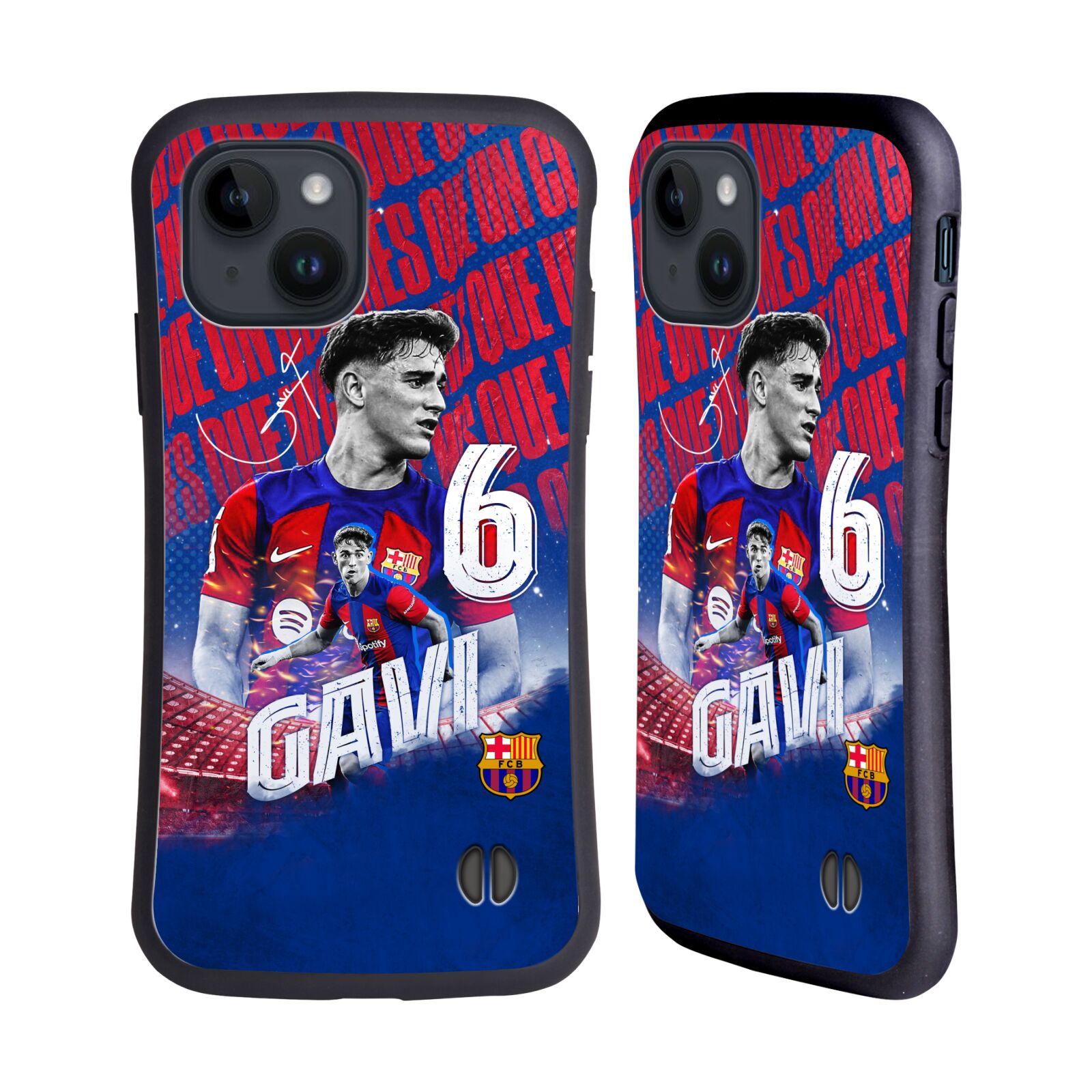 Odolný zadní obal pro mobil Apple iPhone 15 - HEAD CASE - FC Barcelona - Gavi