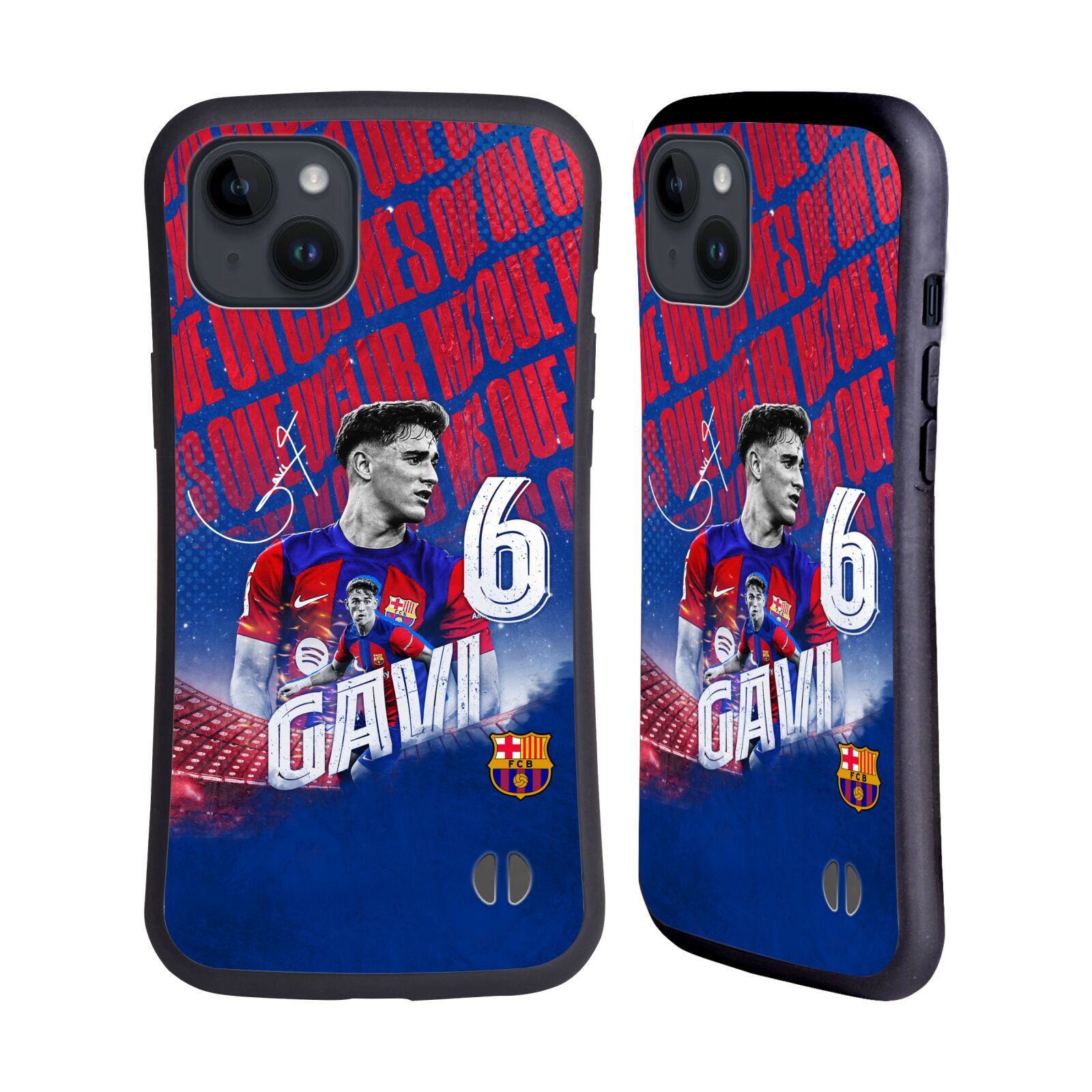 Odolný zadní obal pro mobil Apple iPhone 15 PLUS - HEAD CASE - FC Barcelona - Gavi