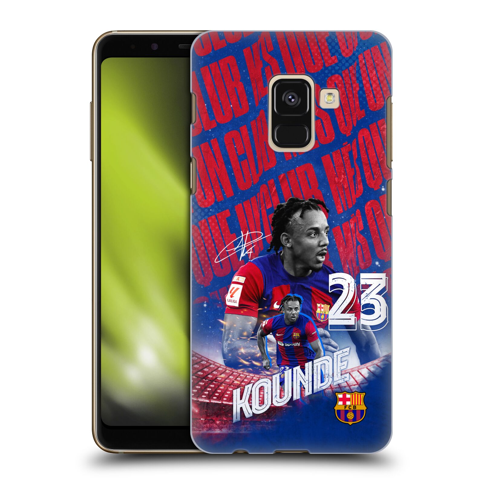 Obal na mobil Samsung Galaxy A8+ 2018, A8 PLUS 2018 - HEAD CASE - FC BARCELONA - Jules Koundé