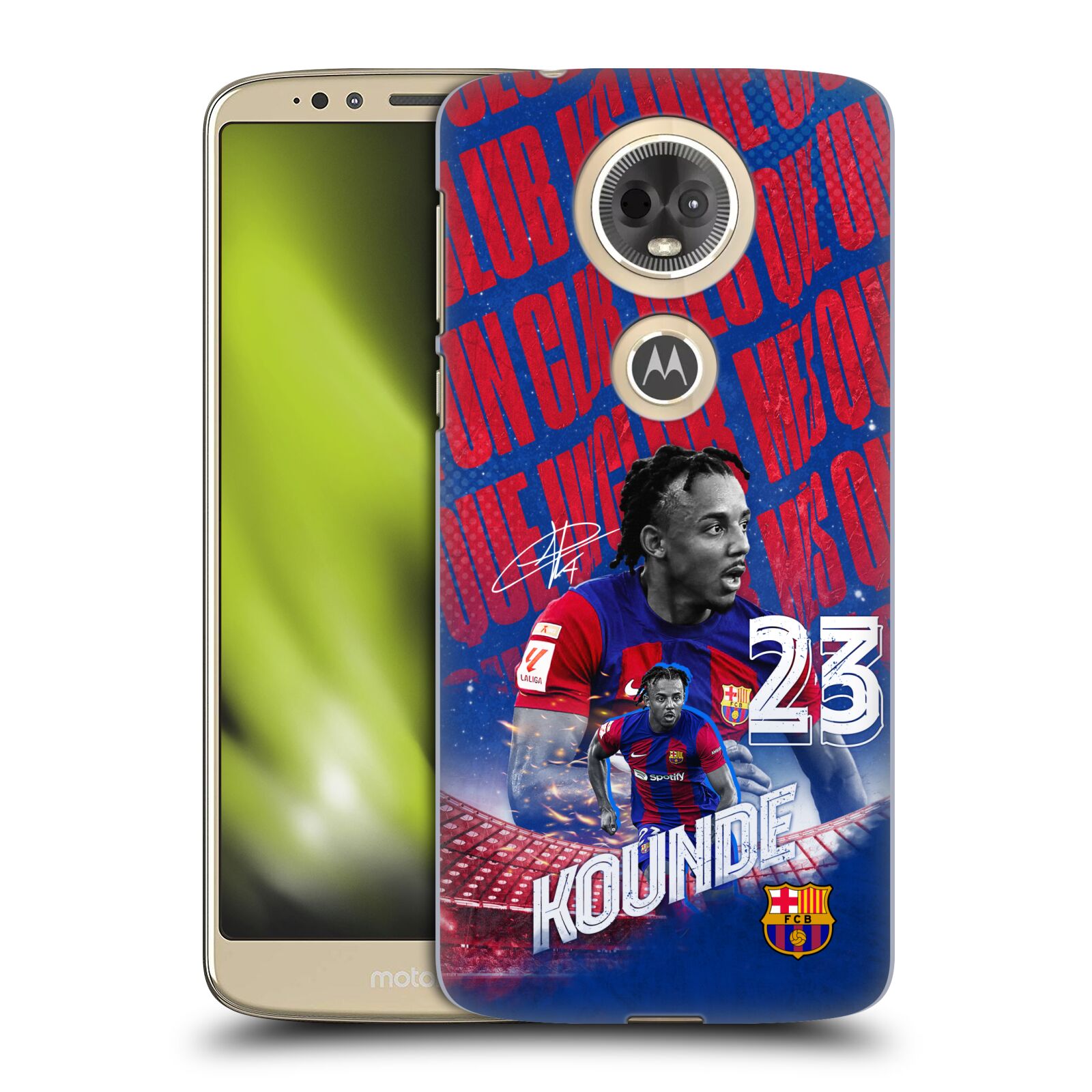 Obal na mobil Motorola Moto E5 PLUS - HEAD CASE - FC BARCELONA - Jules Koundé