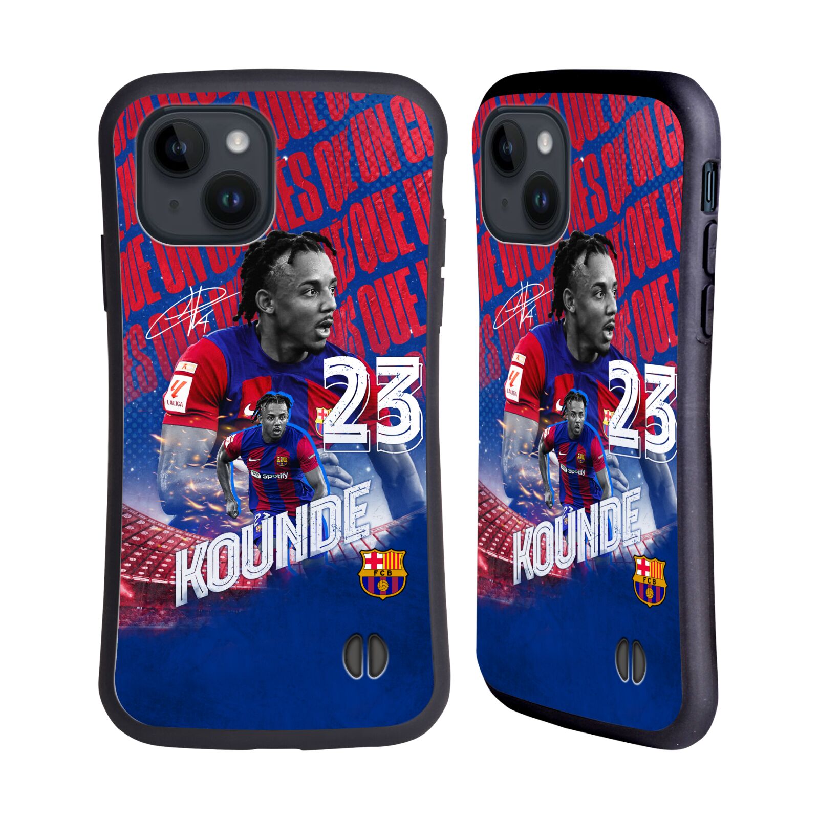 Odolný zadní obal pro mobil Apple iPhone 15 - HEAD CASE - FC Barcelona - Jules Koundé