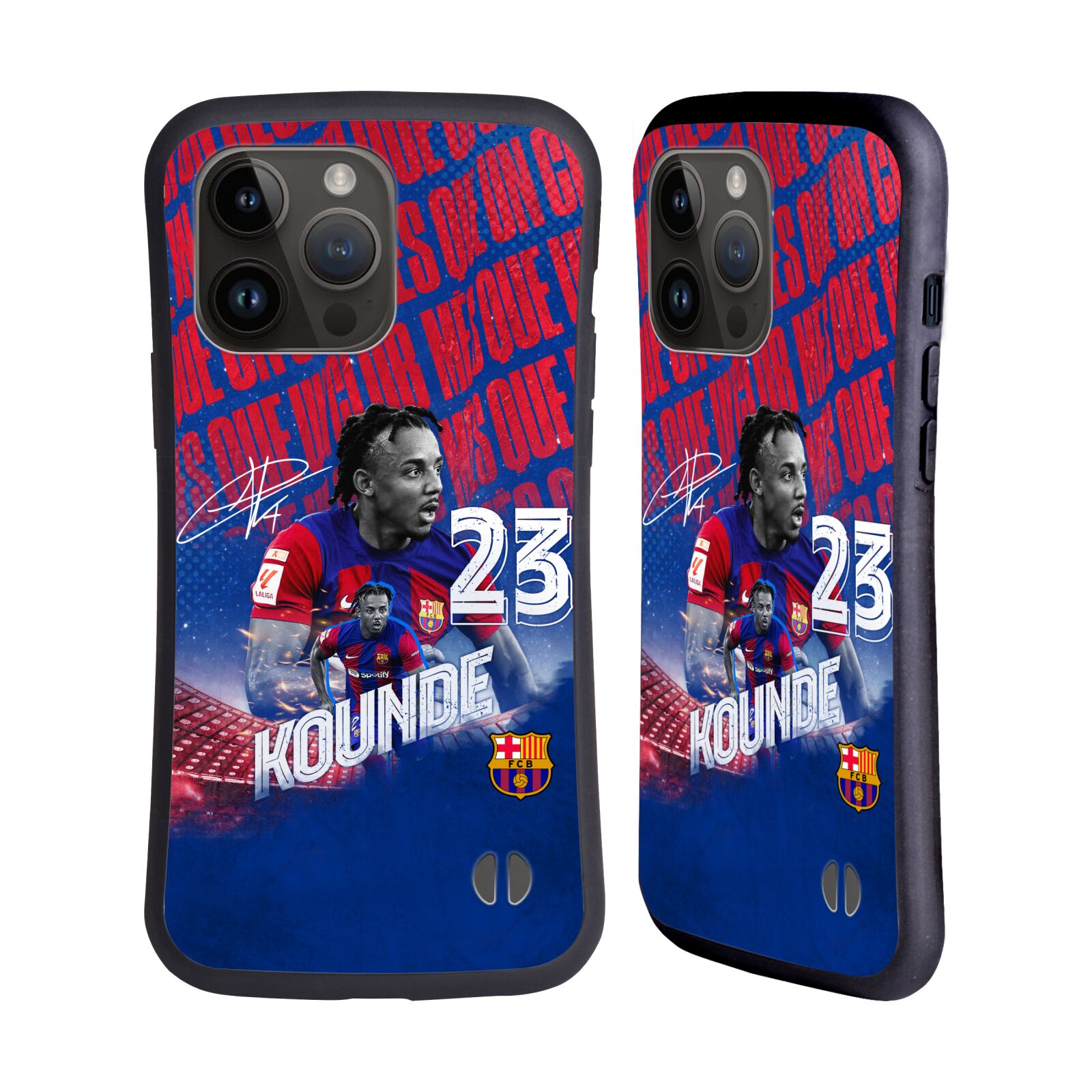 Odolný zadní obal pro mobil Apple iPhone 15 PRO MAX - HEAD CASE - FC Barcelona - Jules Koundé