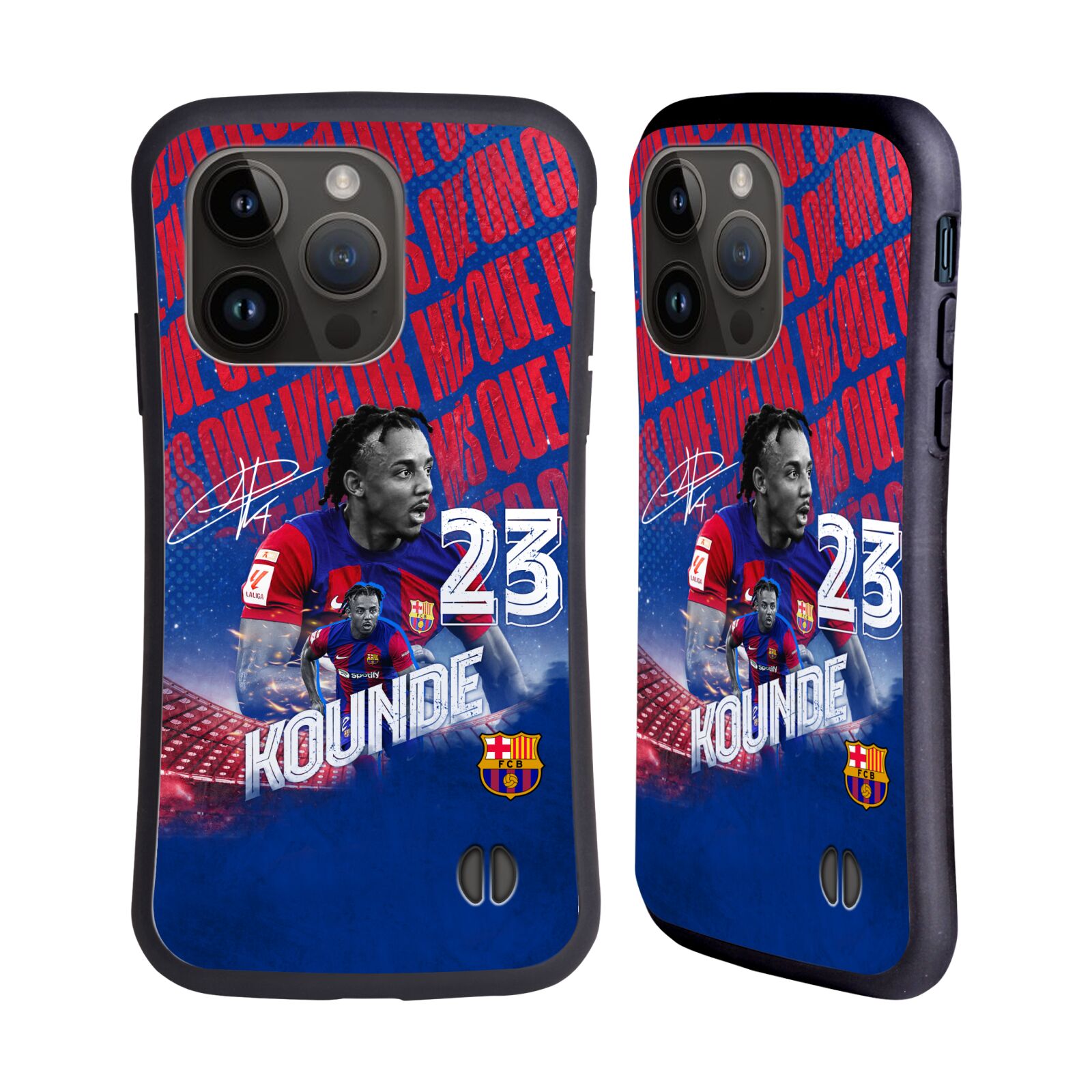 Odolný zadní obal pro mobil Apple iPhone 15 PRO - HEAD CASE - FC Barcelona - Jules Koundé
