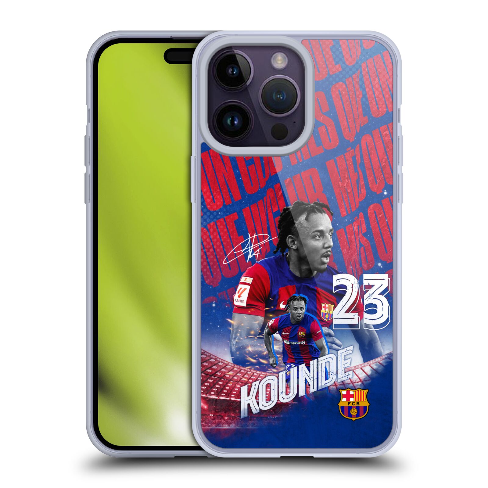 Obal na mobil Apple Iphone 14 PRO MAX - HEAD CASE - FC BARCELONA - Jules Koundé