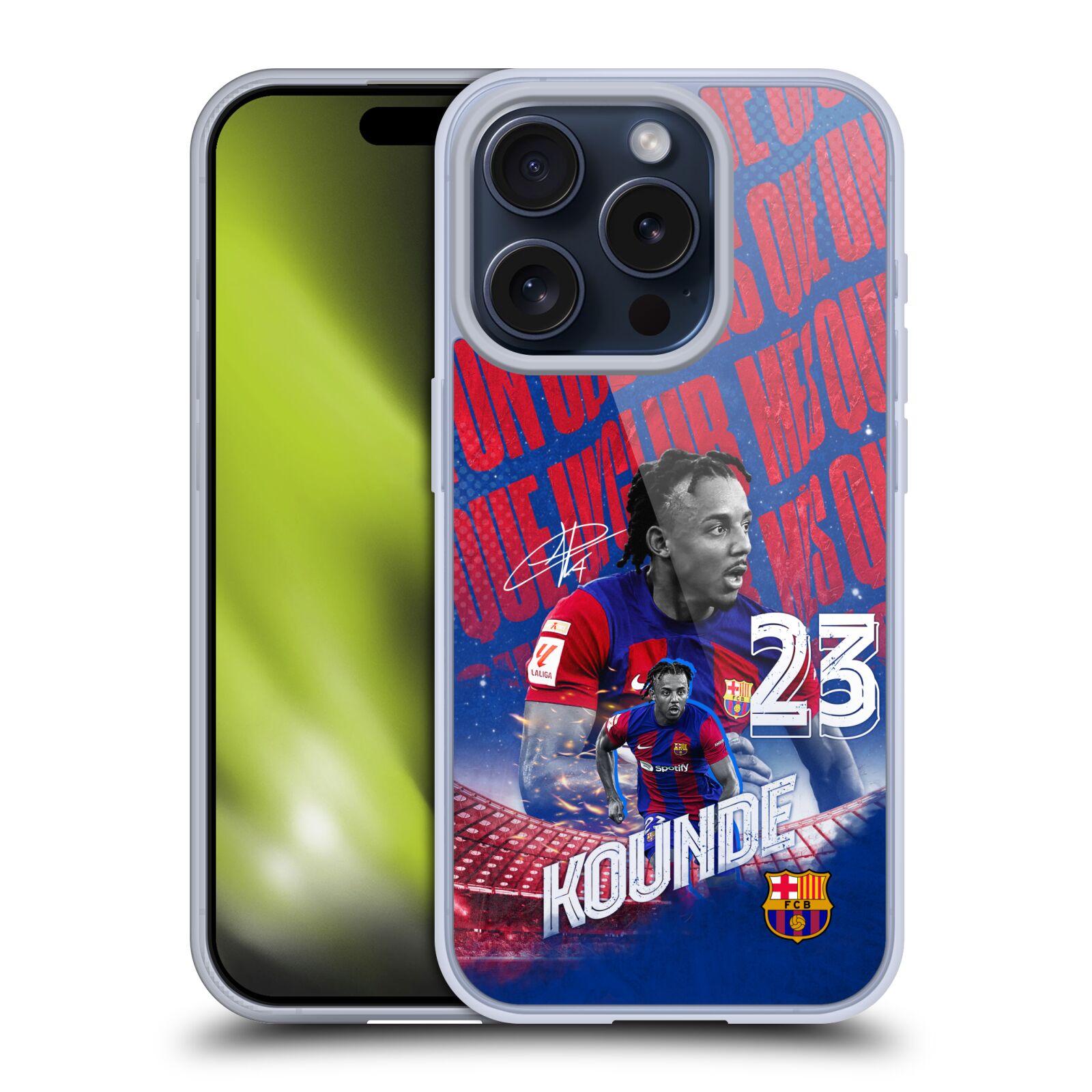 Obal na mobil Apple Iphone 15 PRO - HEAD CASE - FC BARCELONA - Jules Koundé