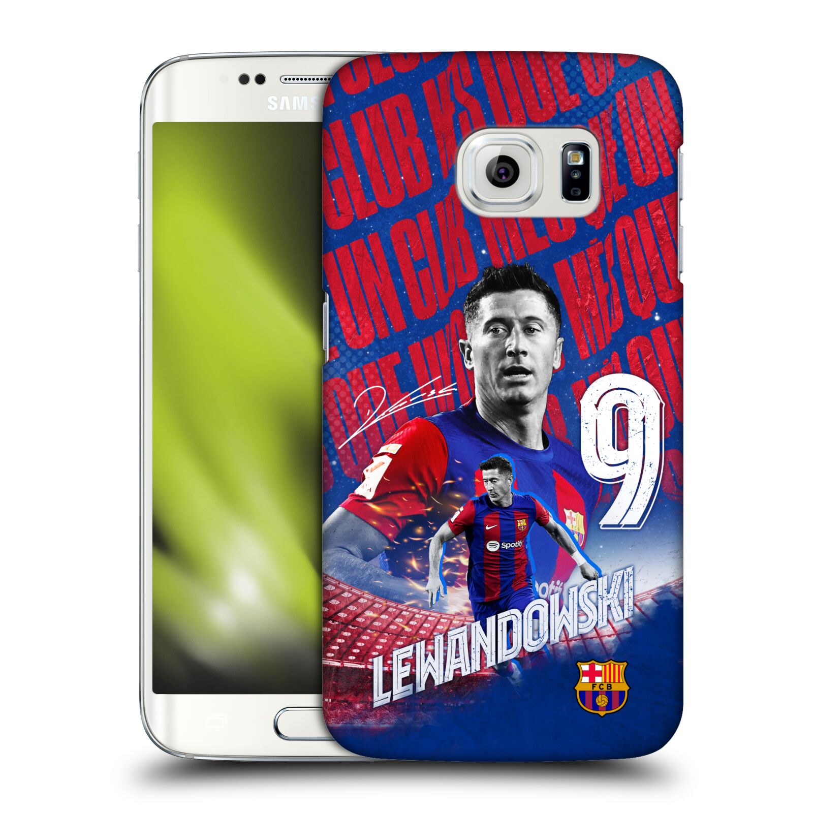 Obal na mobil Samsung Galaxy S6 EDGE - HEAD CASE - FC BARCELONA - Robert Lewandowski