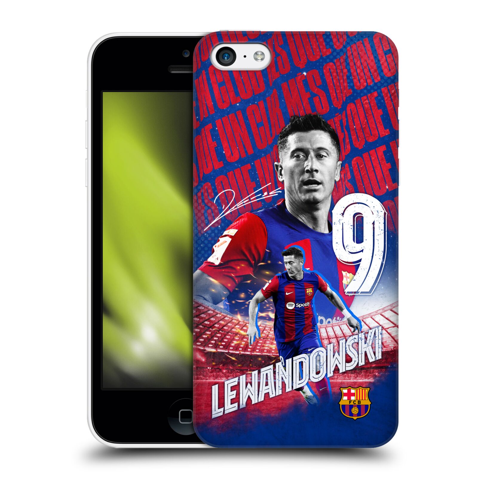 Obal na mobil Apple Iphone 5C - HEAD CASE - FC BARCELONA - Robert Lewandowski