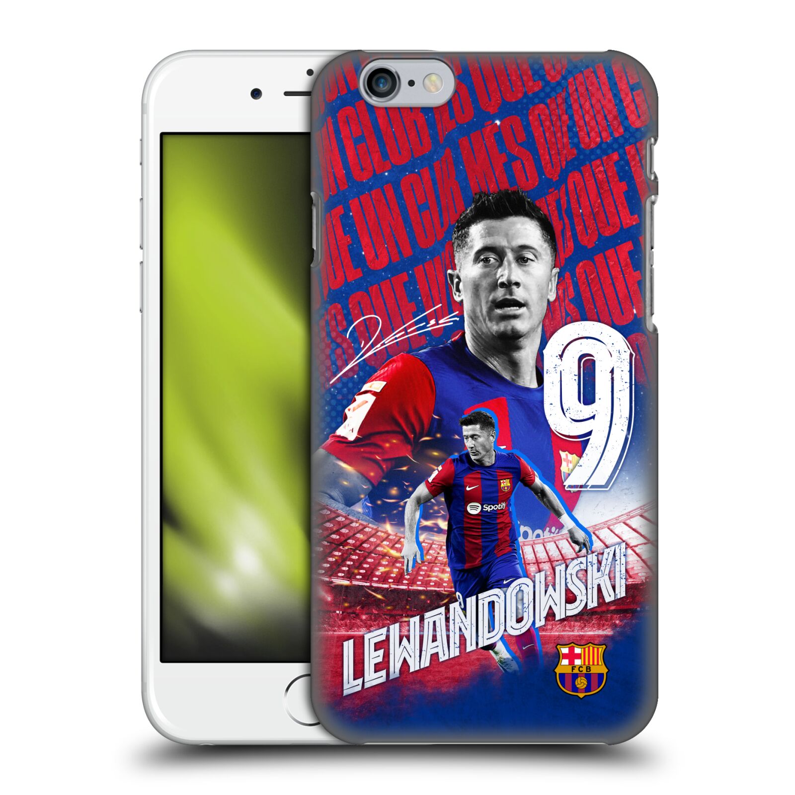 Obal na mobil Apple Iphone 6/6S - HEAD CASE - FC BARCELONA - Robert Lewandowski