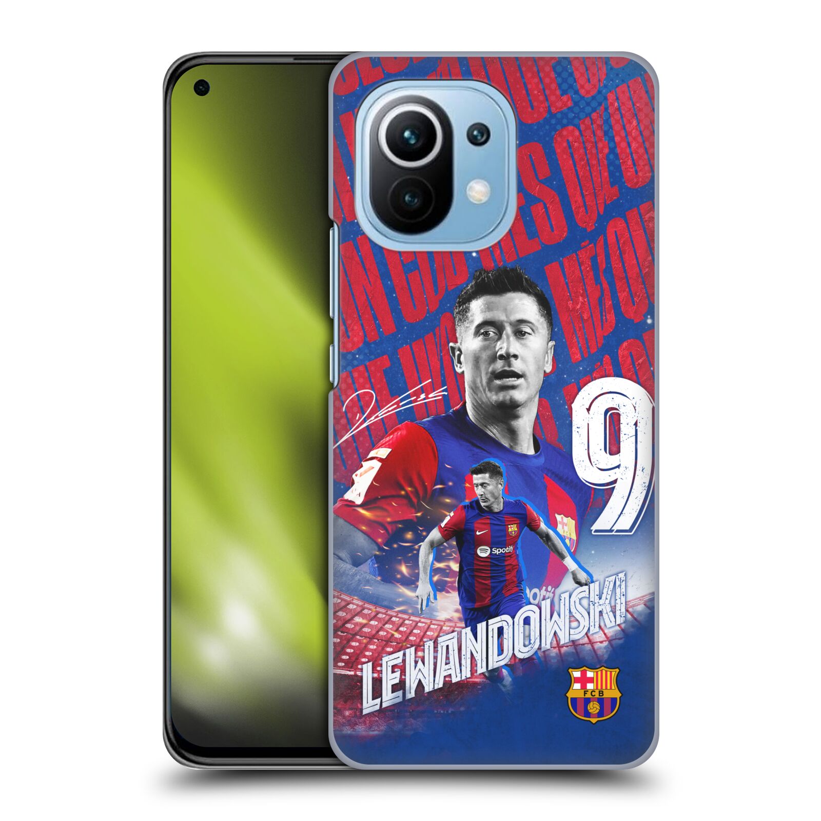 Obal na mobil Xiaomi  Mi 11 - HEAD CASE - FC BARCELONA - Robert Lewandowski