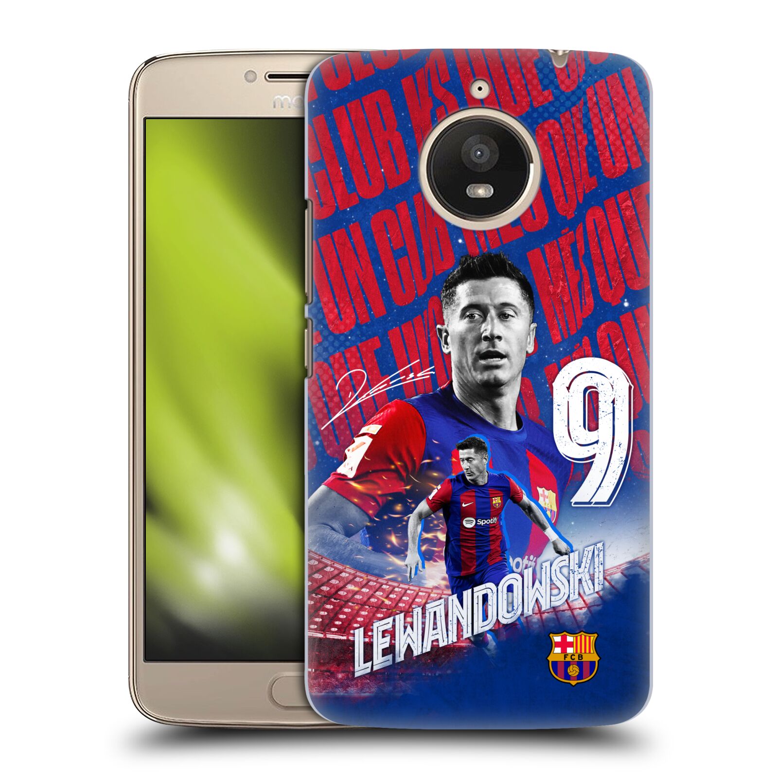 Obal na mobil Lenovo Moto E4 PLUS - HEAD CASE - FC BARCELONA - Robert Lewandowski