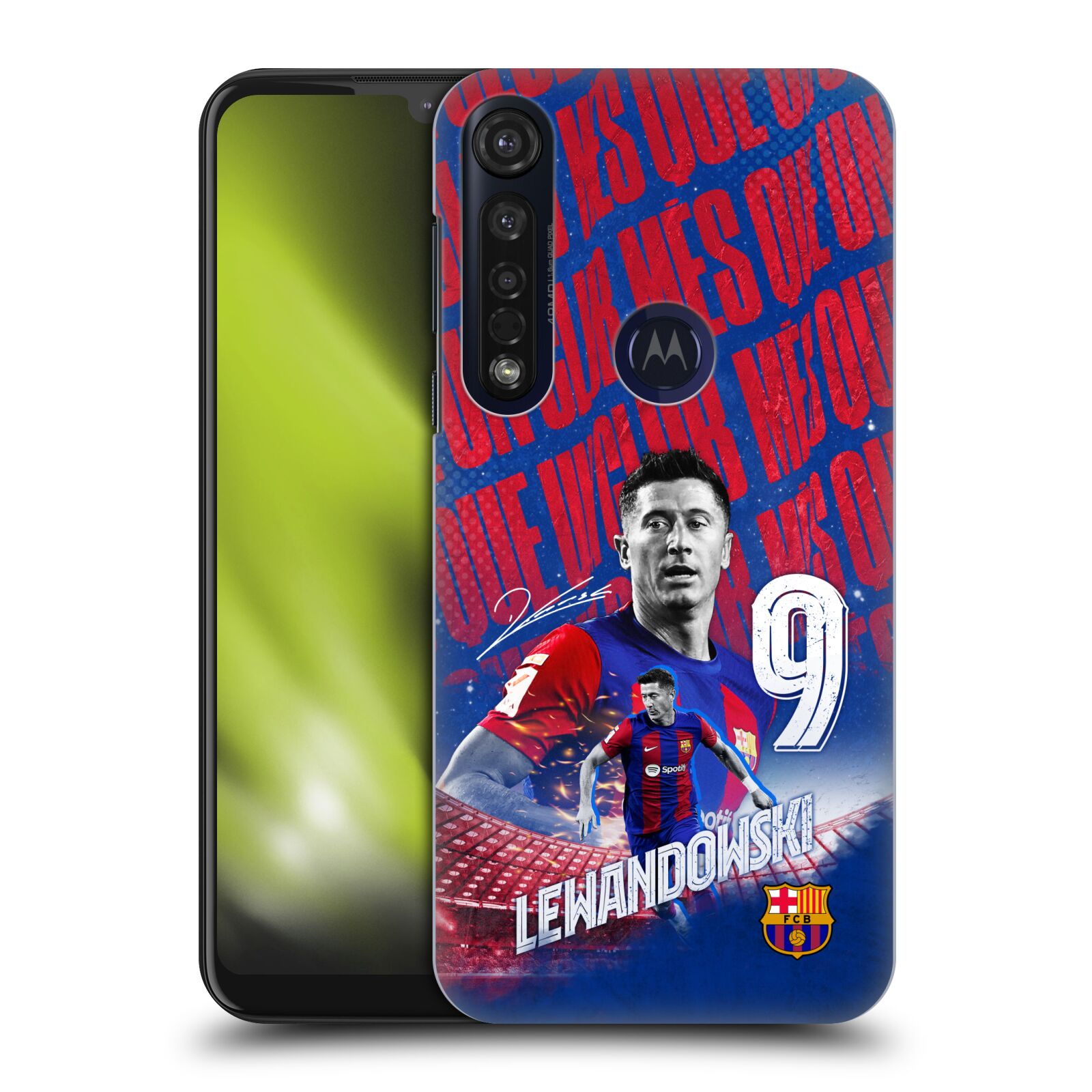 Obal na mobil Motorola Moto G8 PLUS - HEAD CASE - FC BARCELONA - Robert Lewandowski