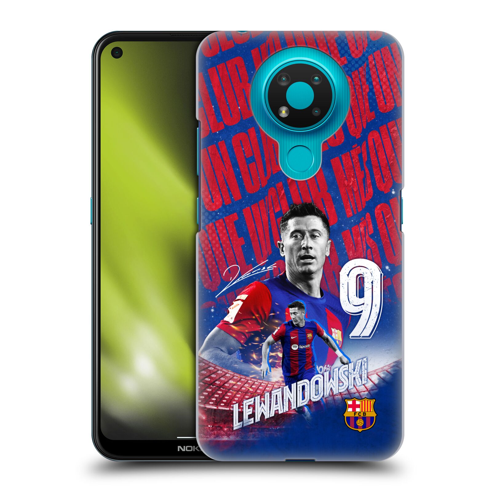 Obal na mobil Nokia 3.4 - HEAD CASE - FC BARCELONA - Robert Lewandowski