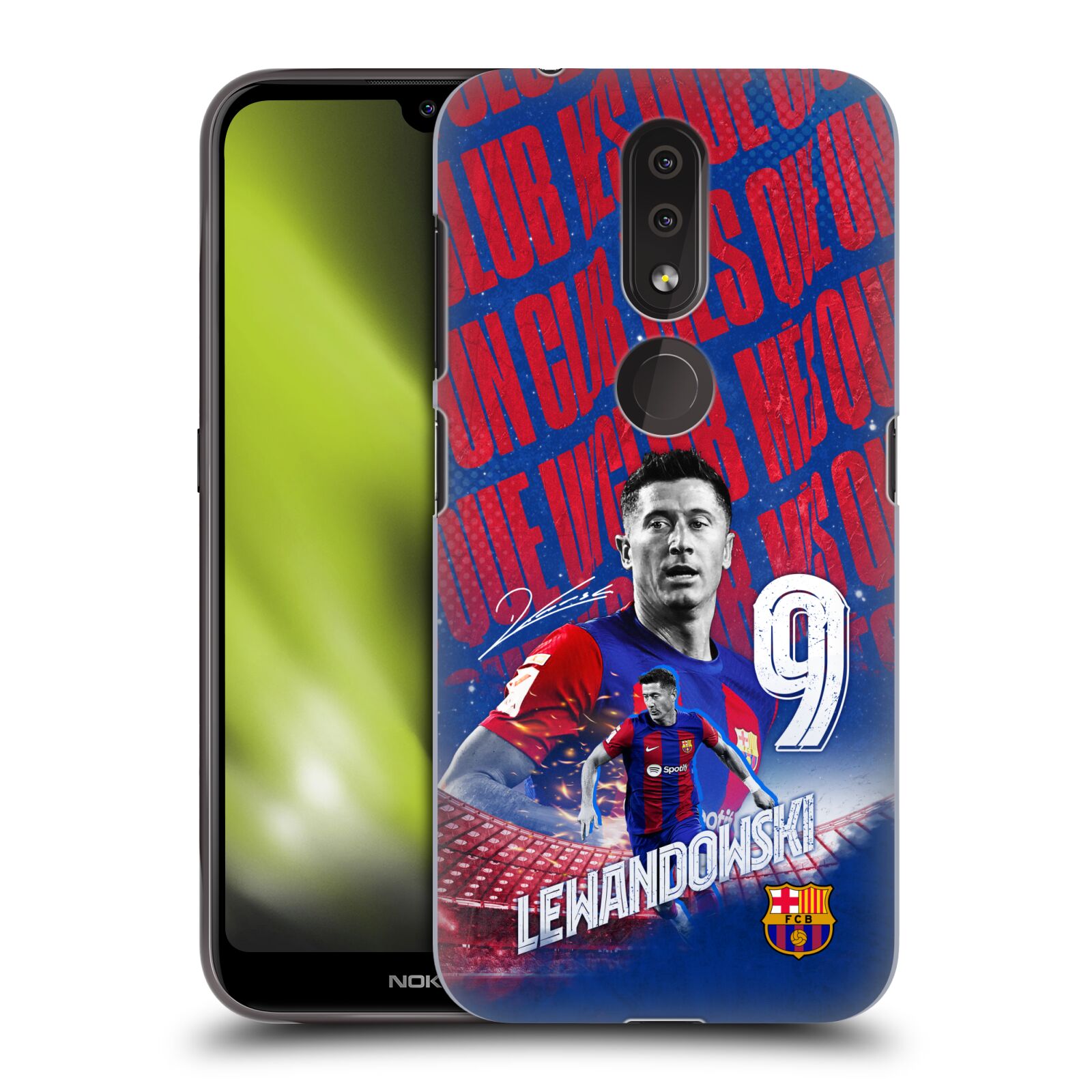 Obal na mobil Nokia 4.2 - HEAD CASE - FC BARCELONA - Robert Lewandowski