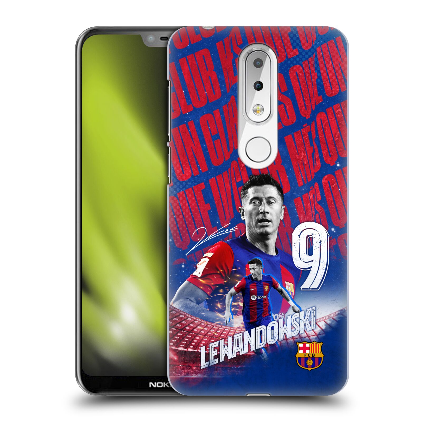 Obal na mobil Nokia 6.1 PLUS - HEAD CASE - FC BARCELONA - Robert Lewandowski