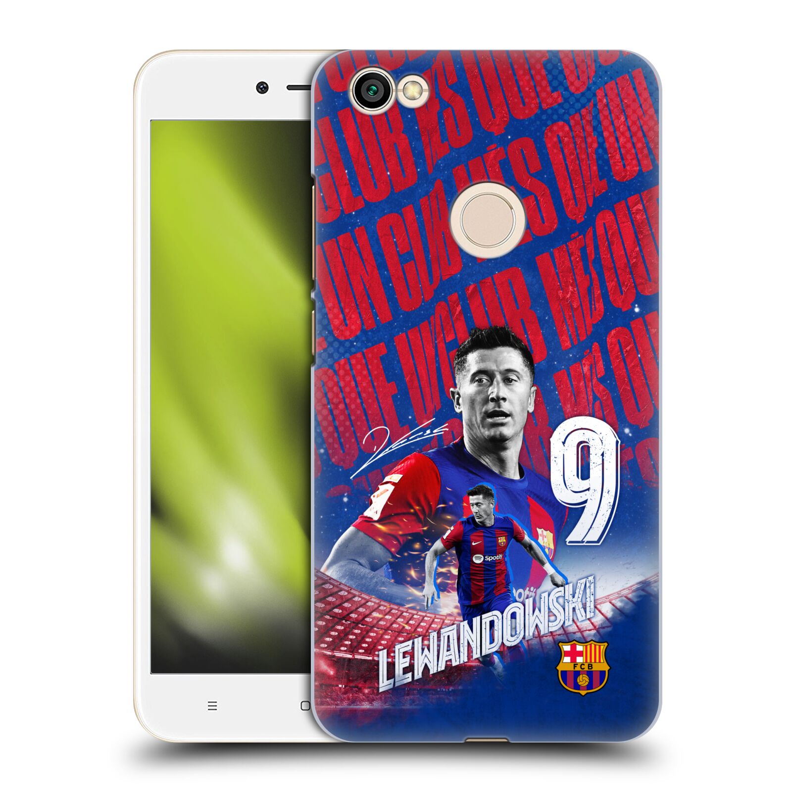 Obal na mobil Xiaomi Redmi Note 5A - HEAD CASE - FC BARCELONA - Robert Lewandowski