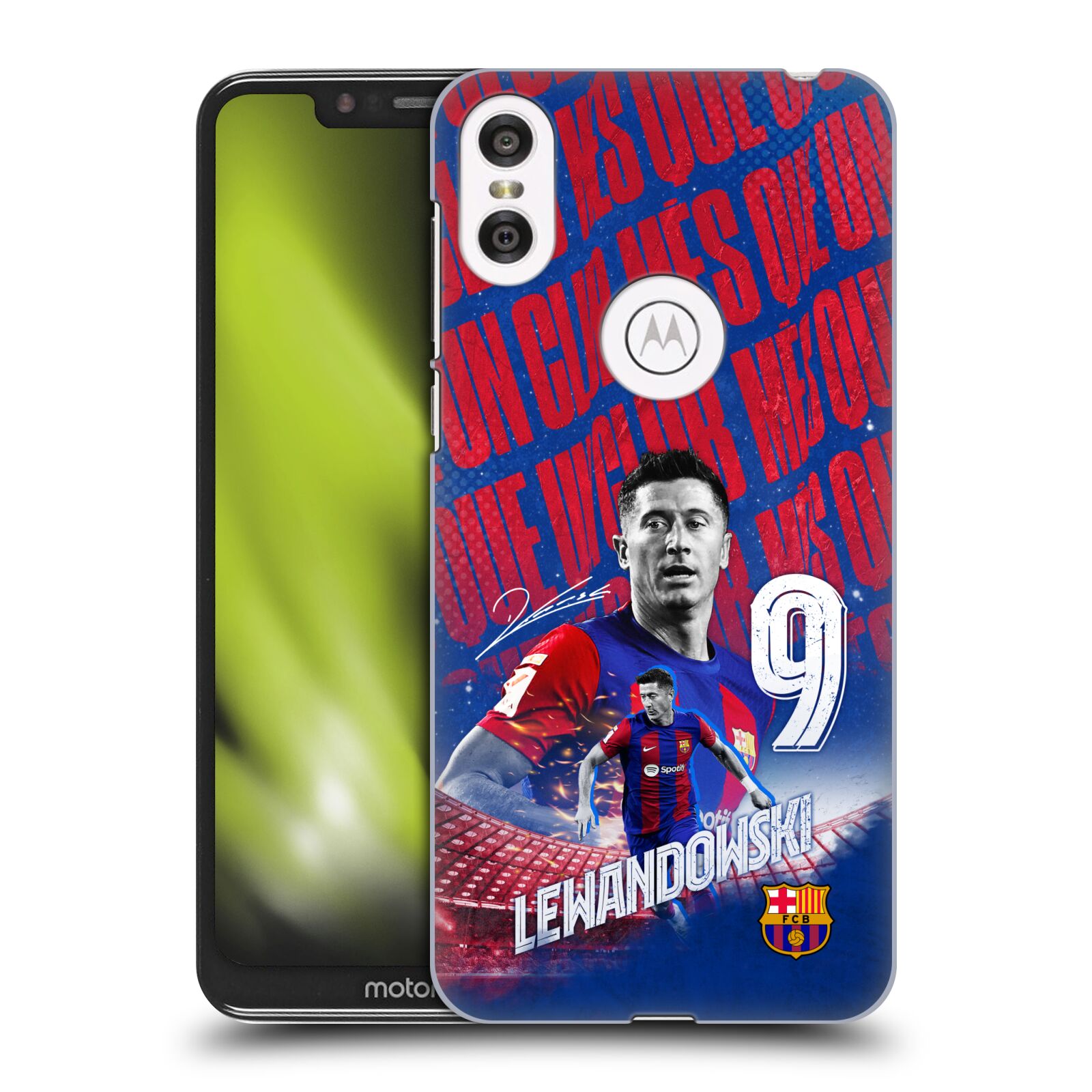Obal na mobil Motorola Moto ONE - HEAD CASE - FC BARCELONA - Robert Lewandowski