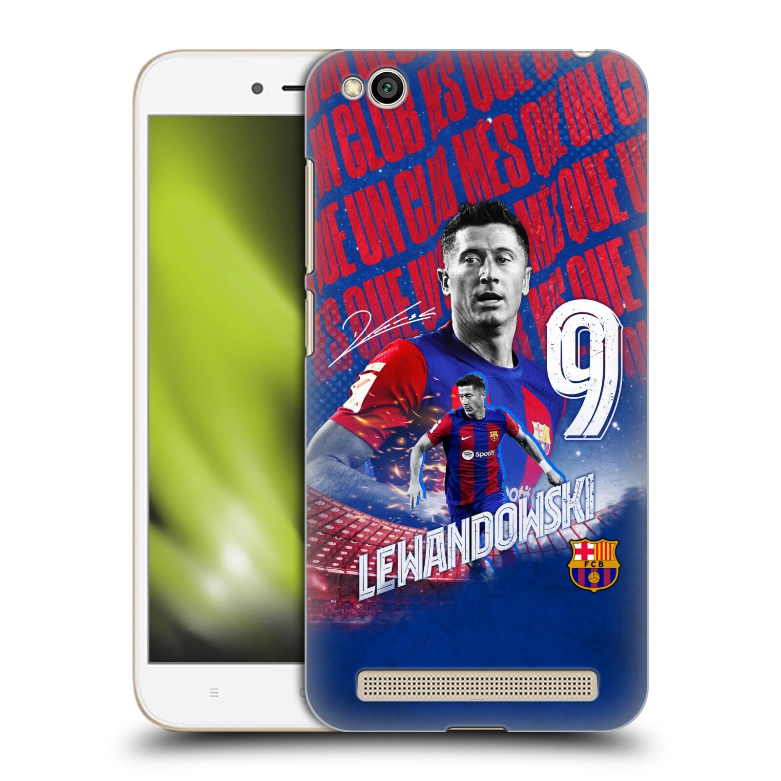 Obal na mobil Xiaomi Redmi 5A - HEAD CASE - FC BARCELONA - Robert Lewandowski