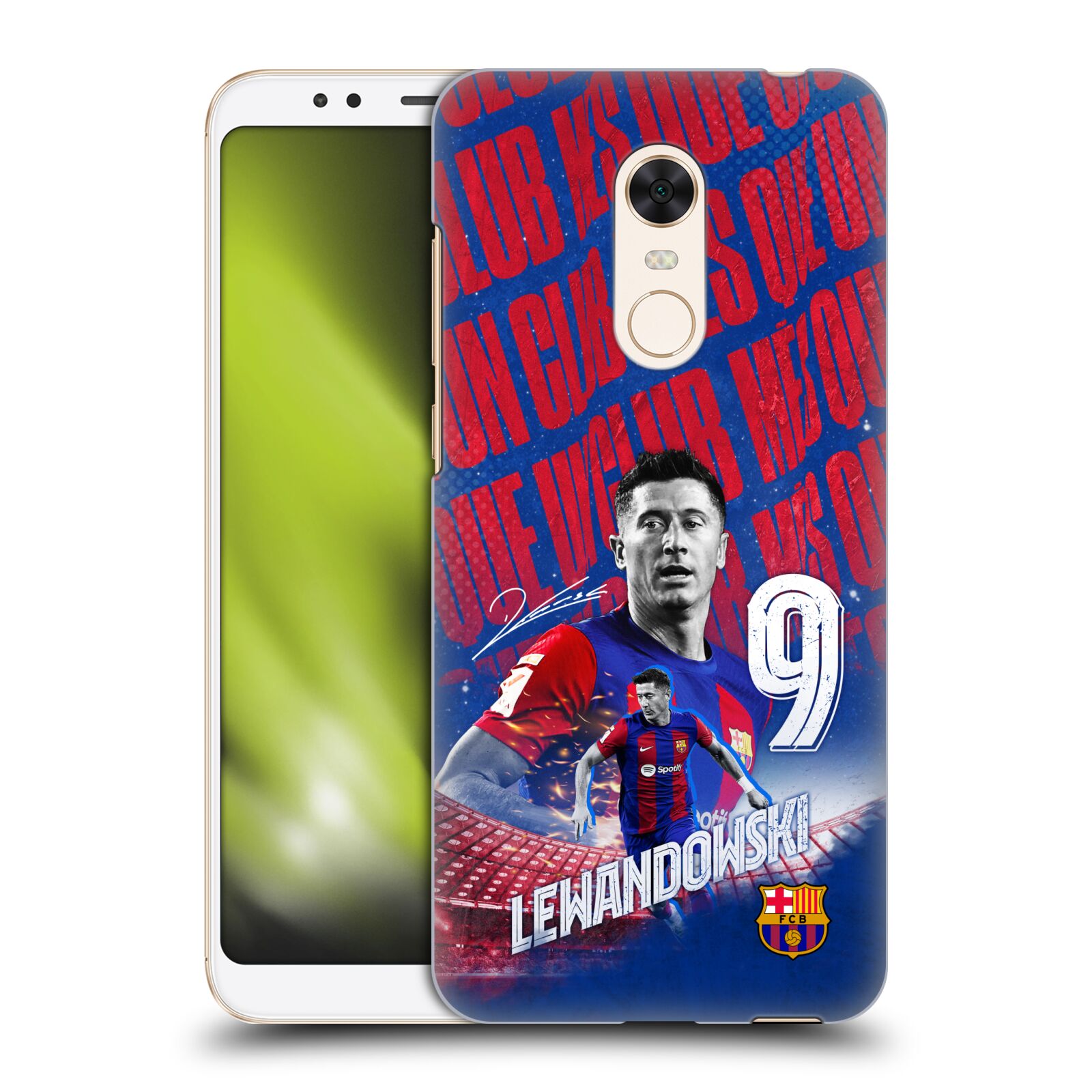 Obal na mobil Xiaomi Redmi 5 PLUS (REDMI 5+) - HEAD CASE - FC BARCELONA - Robert Lewandowski