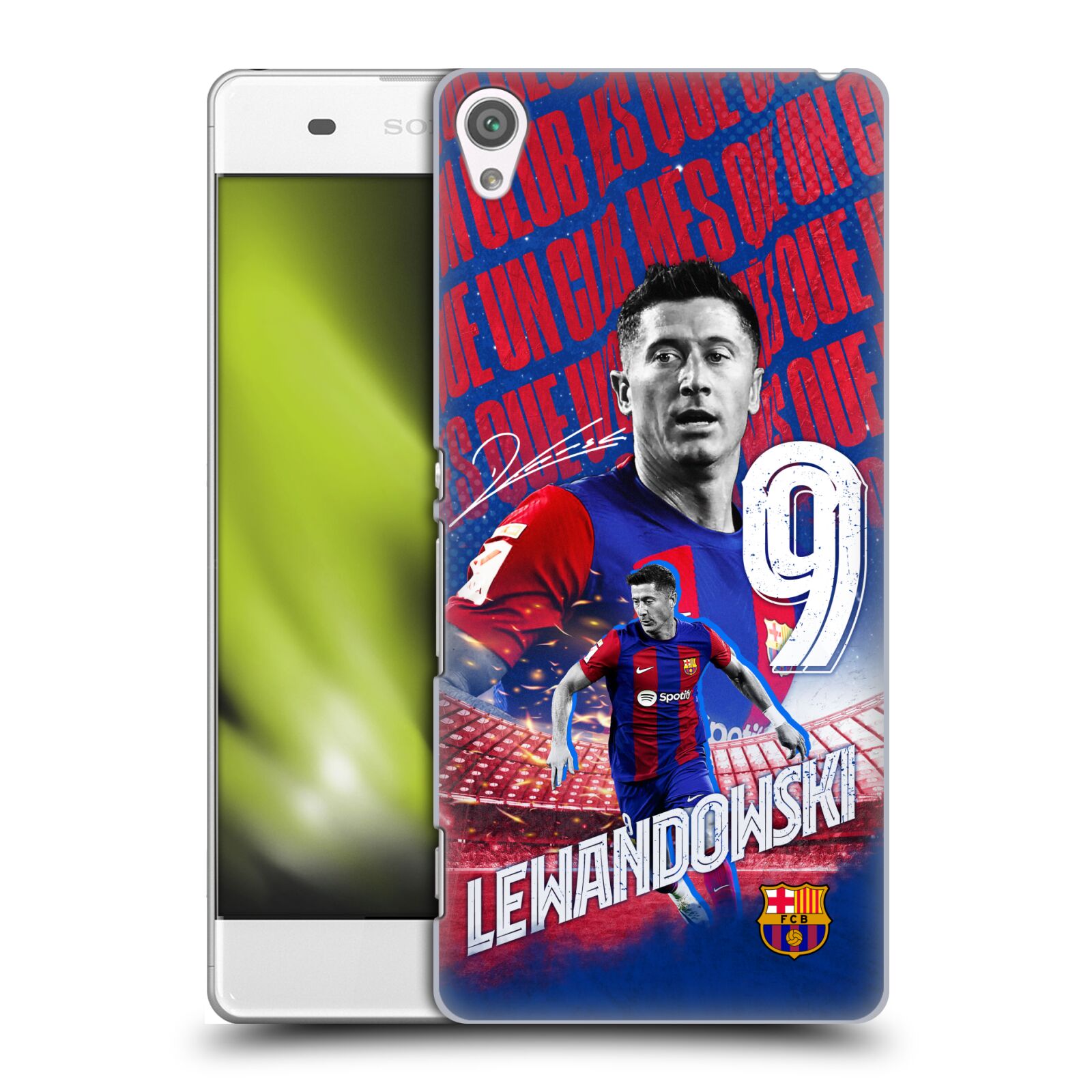Obal na mobil Sony Xperia XA - HEAD CASE - FC BARCELONA - Robert Lewandowski