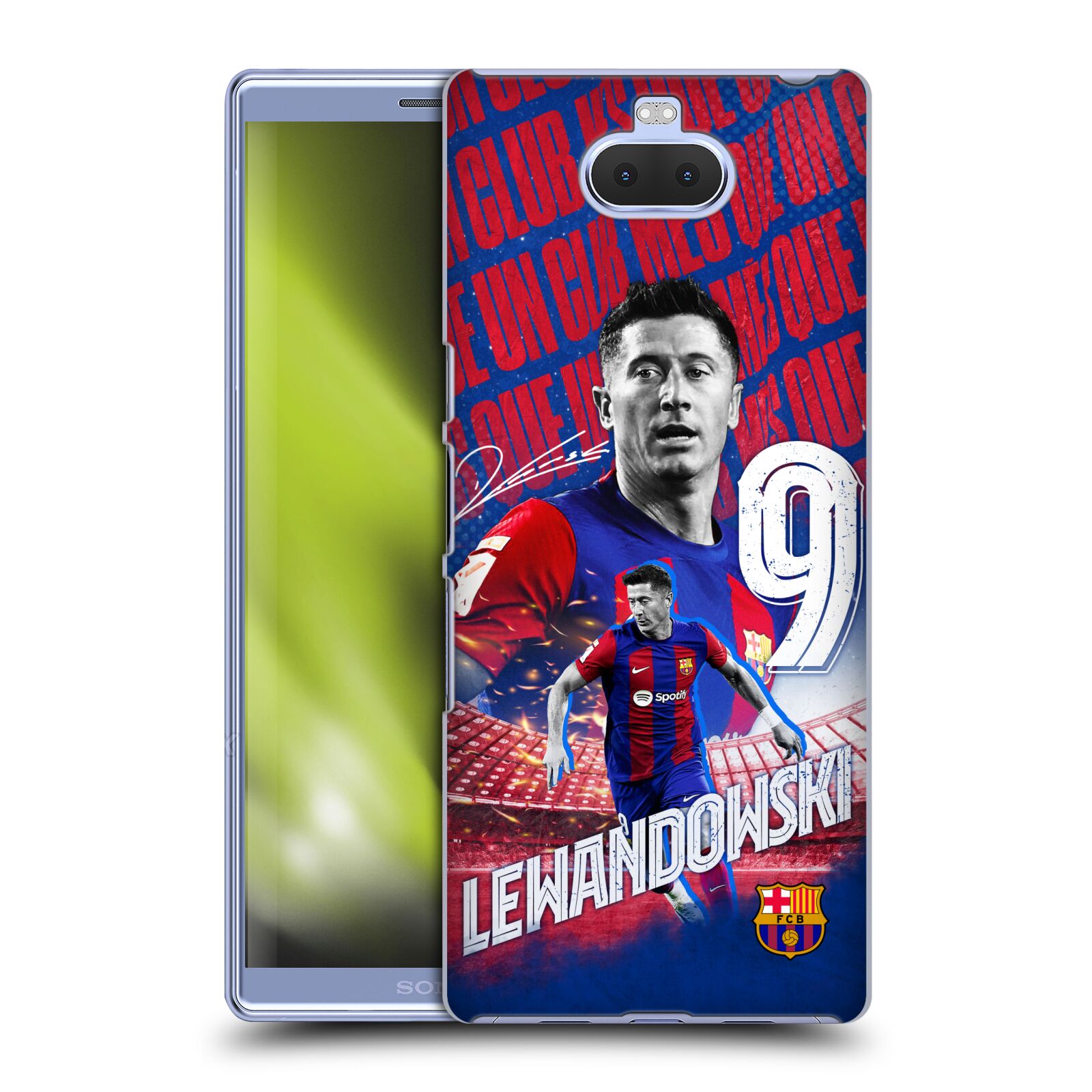 Obal na mobil Sony Xperia 10 Plus - HEAD CASE - FC BARCELONA - Robert Lewandowski