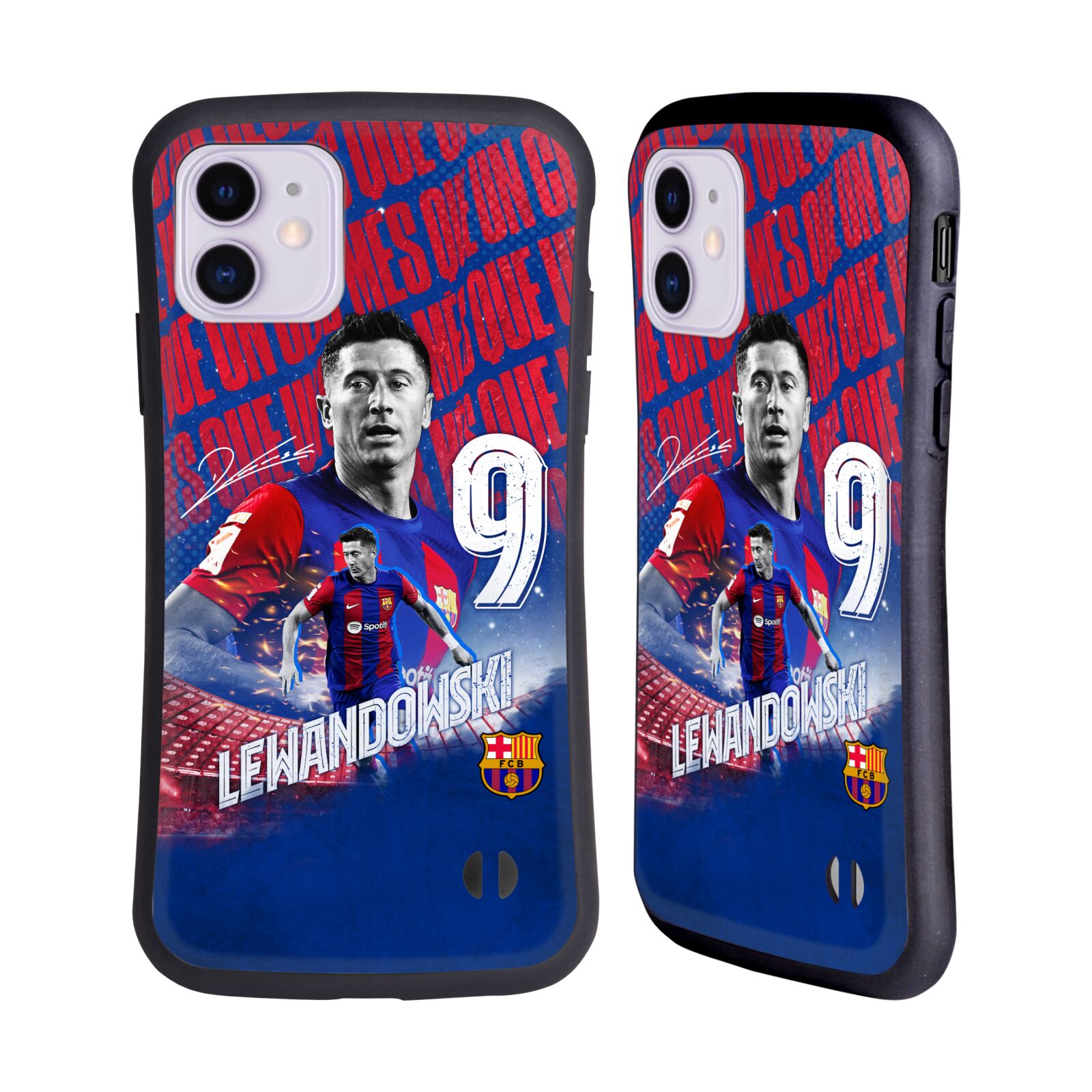 Odolný zadní obal pro mobil Apple Iphone 11 - HEAD CASE - FC Barcelona - Robert Lewandowski