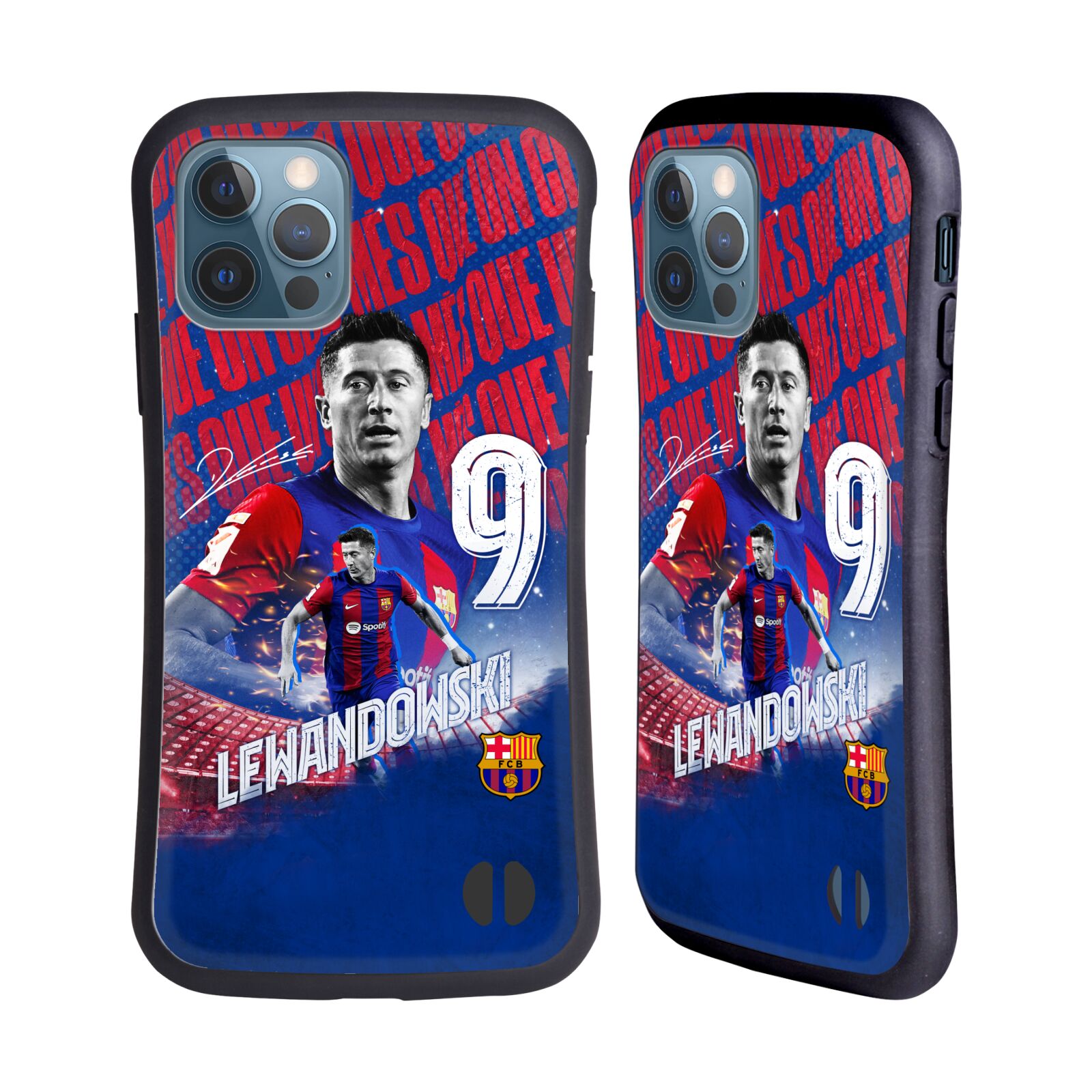 Odolný zadní obal pro mobil Apple iPhone 12 / iPhone 12 Pro - HEAD CASE - FC Barcelona - Robert Lewandowski