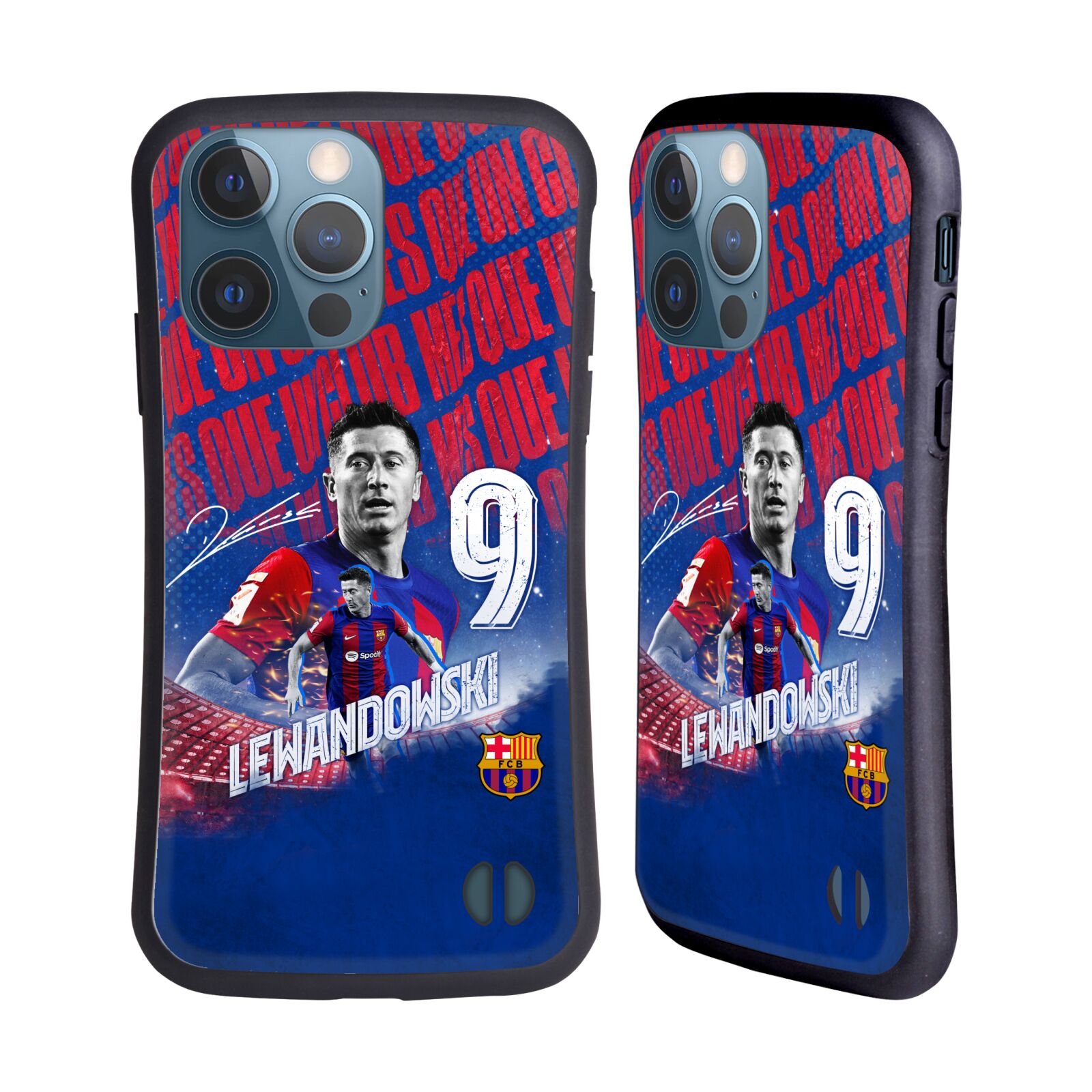 Odolný zadní obal pro mobil Apple iPhone 13 PRO - HEAD CASE - FC Barcelona - Robert Lewandowski