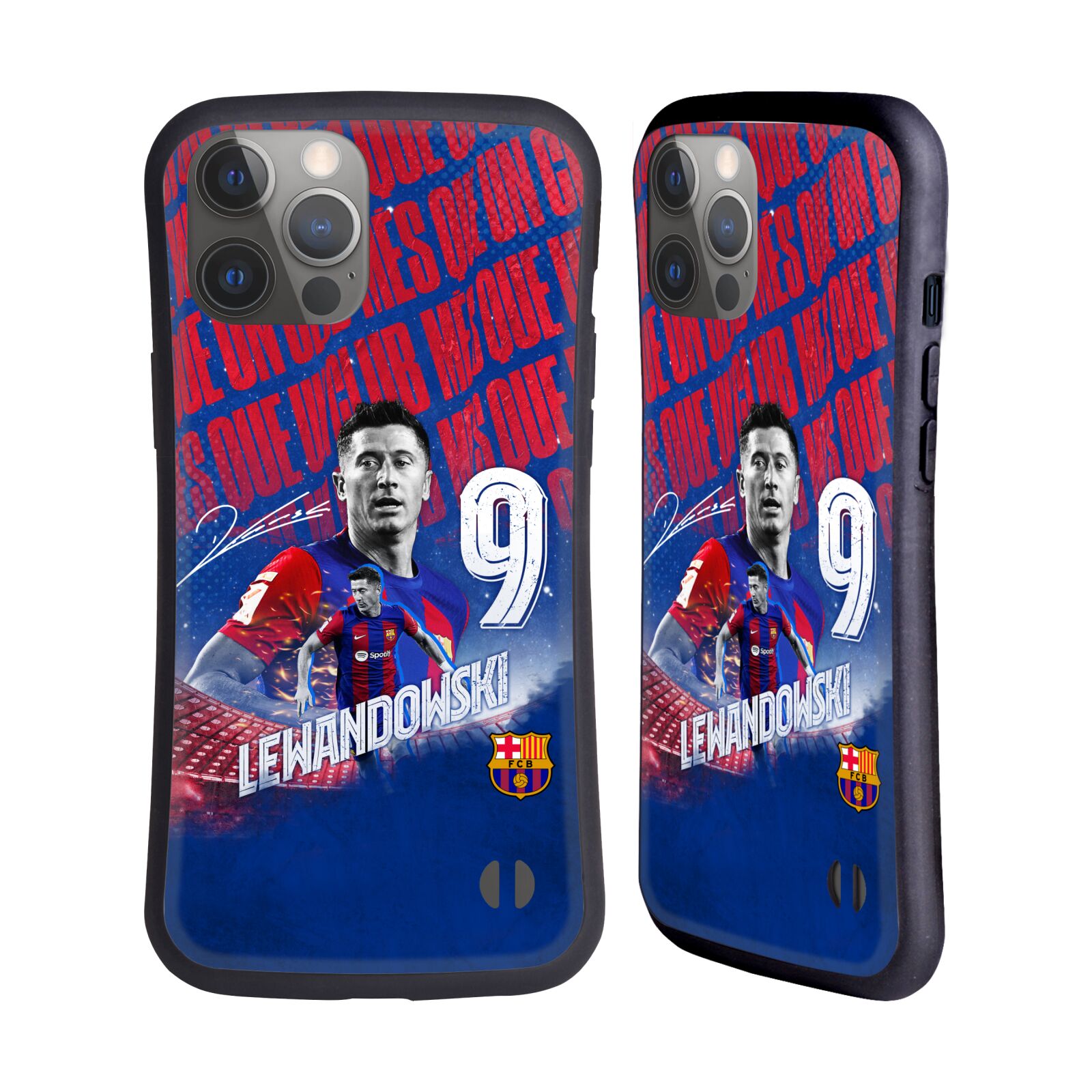 Odolný zadní obal pro mobil Apple iPhone 14 PRO MAX - HEAD CASE - FC Barcelona - Robert Lewandowski