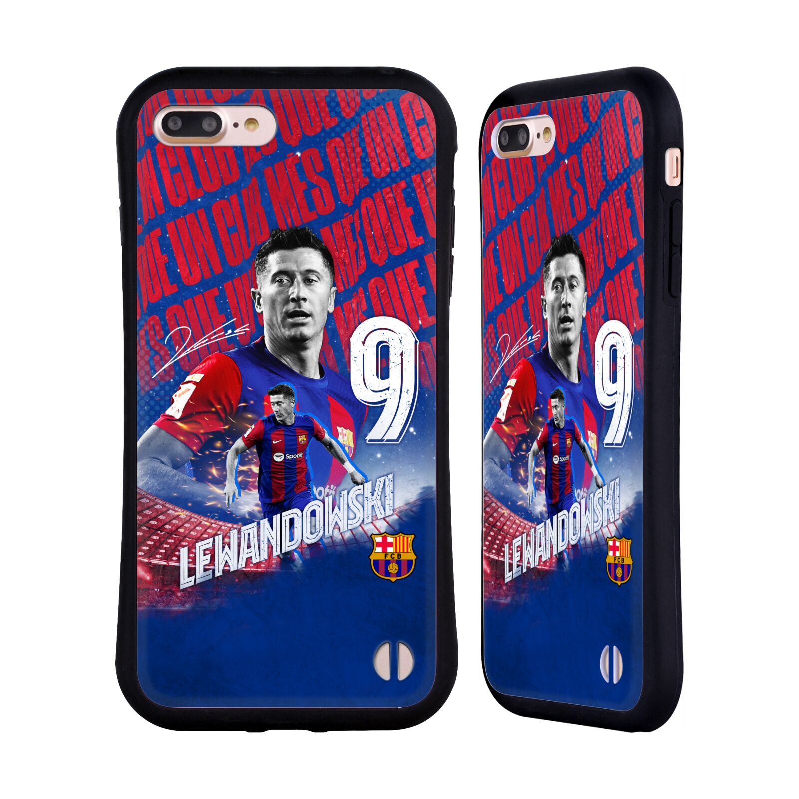 Odolný zadní obal pro mobil Apple Iphone 7+ /  8+ - HEAD CASE - FC Barcelona - Robert Lewandowski