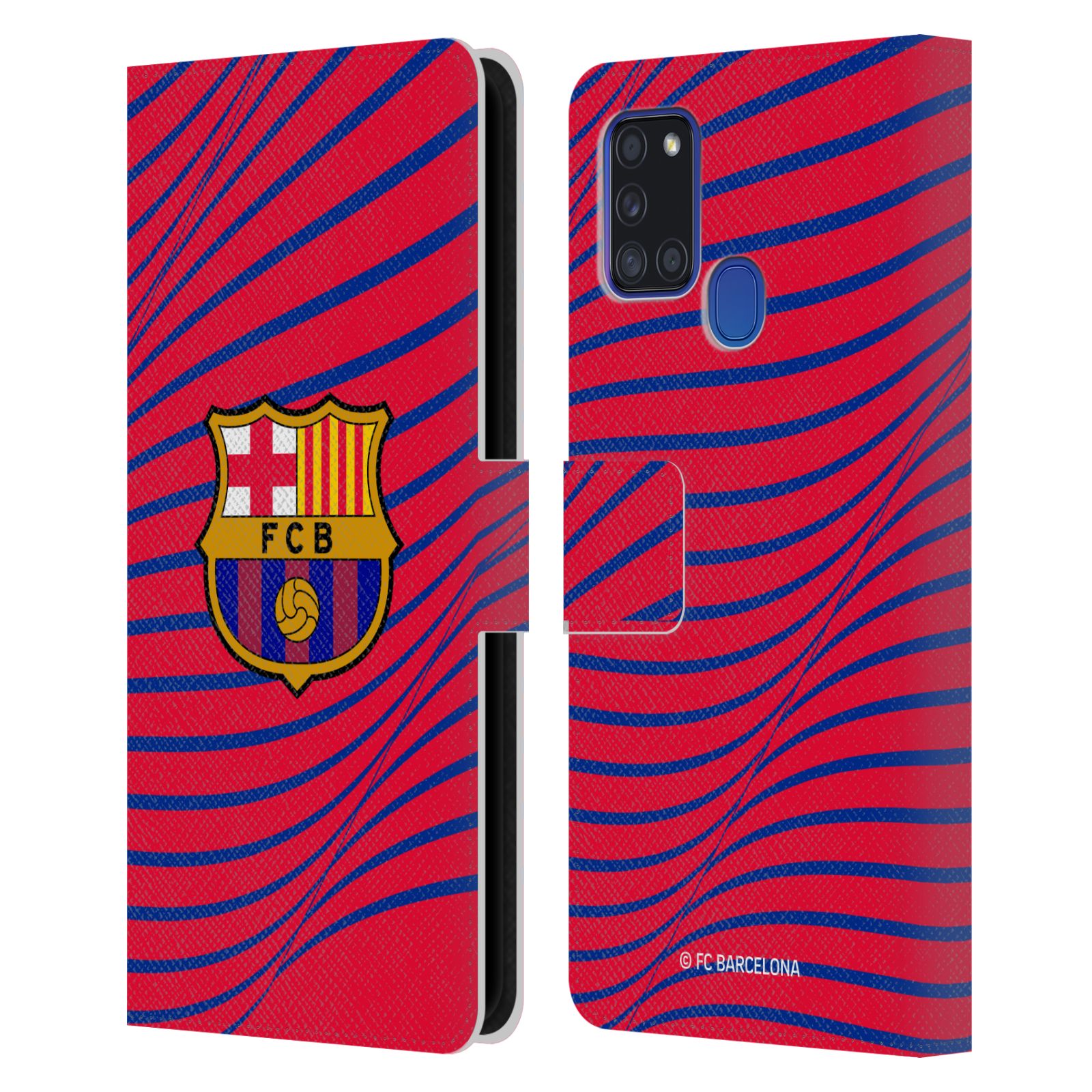 Pouzdro na mobil Samsung Galaxy A21S - HEAD CASE - FC Barcelona - Grafická textura logo