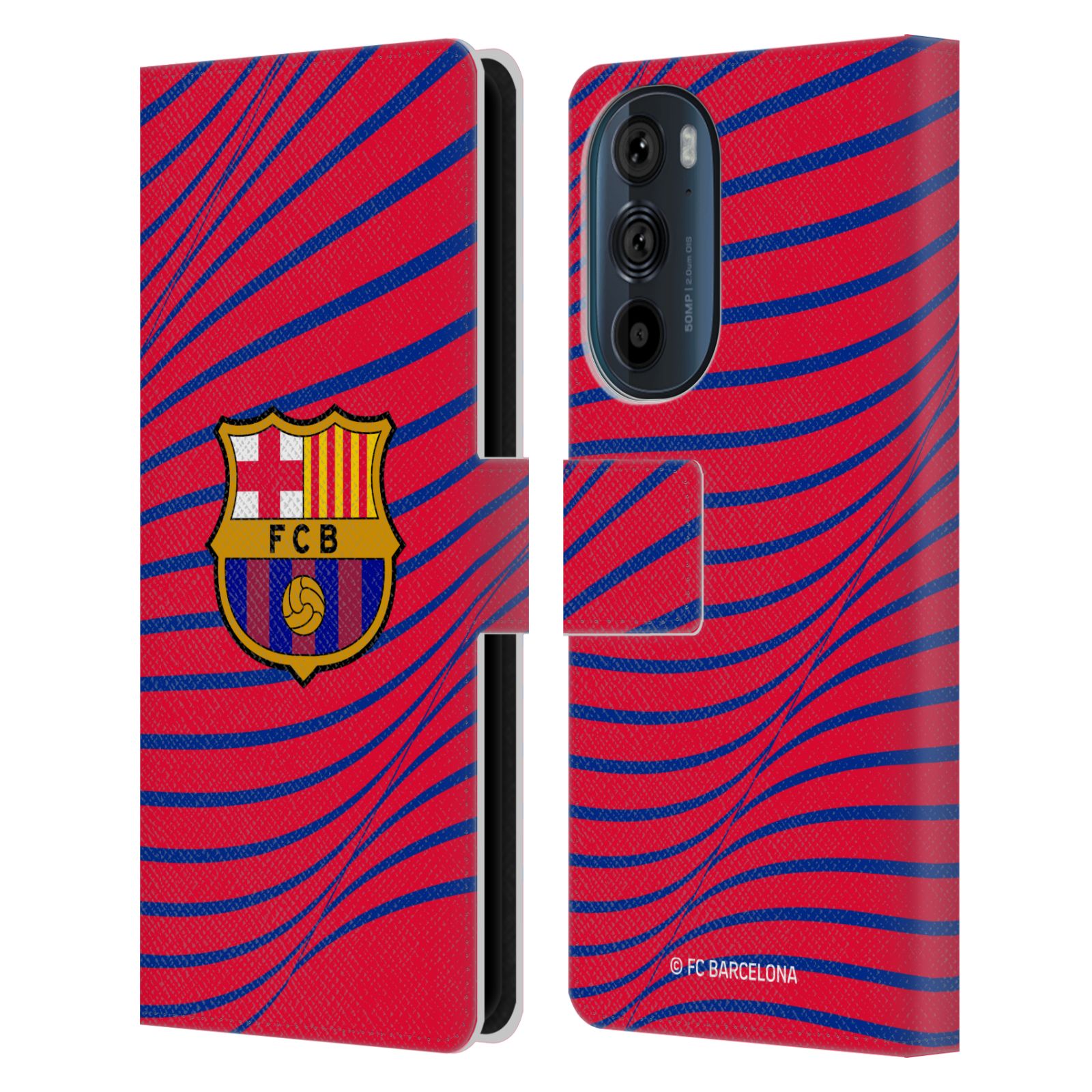 Pouzdro na mobil Motorola EDGE 30 - HEAD CASE - FC Barcelona - Grafická textura logo