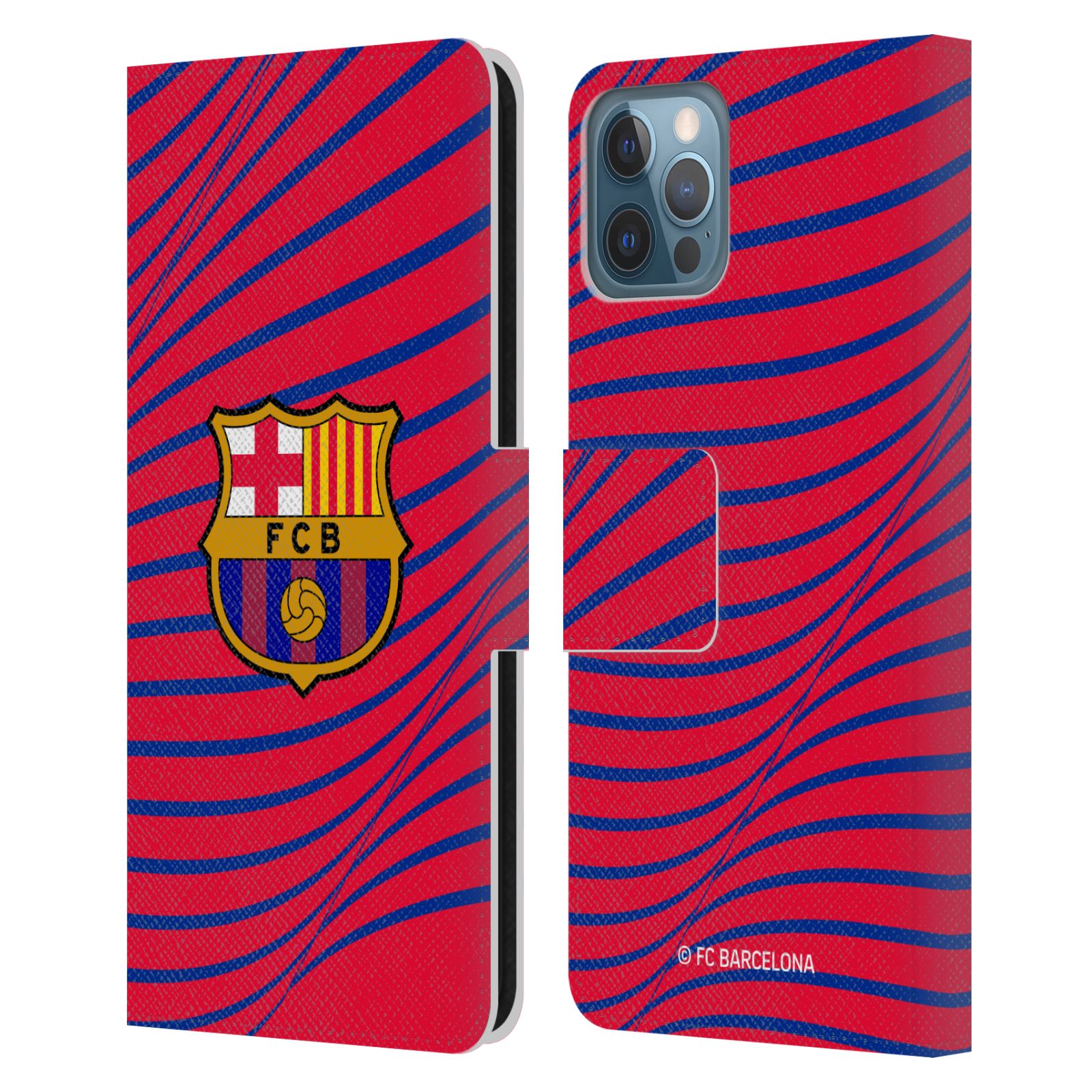 Pouzdro na mobil Apple Iphone 12 / 12 Pro - HEAD CASE - FC Barcelona - Grafická textura logo