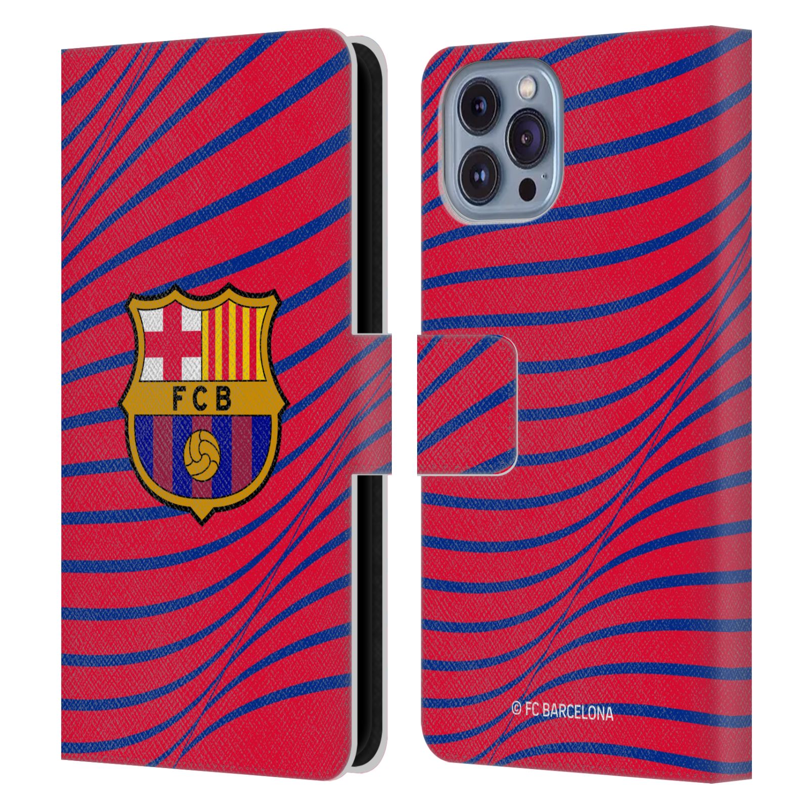 Pouzdro na mobil Apple Iphone 14 - HEAD CASE - FC Barcelona - Grafická textura logo