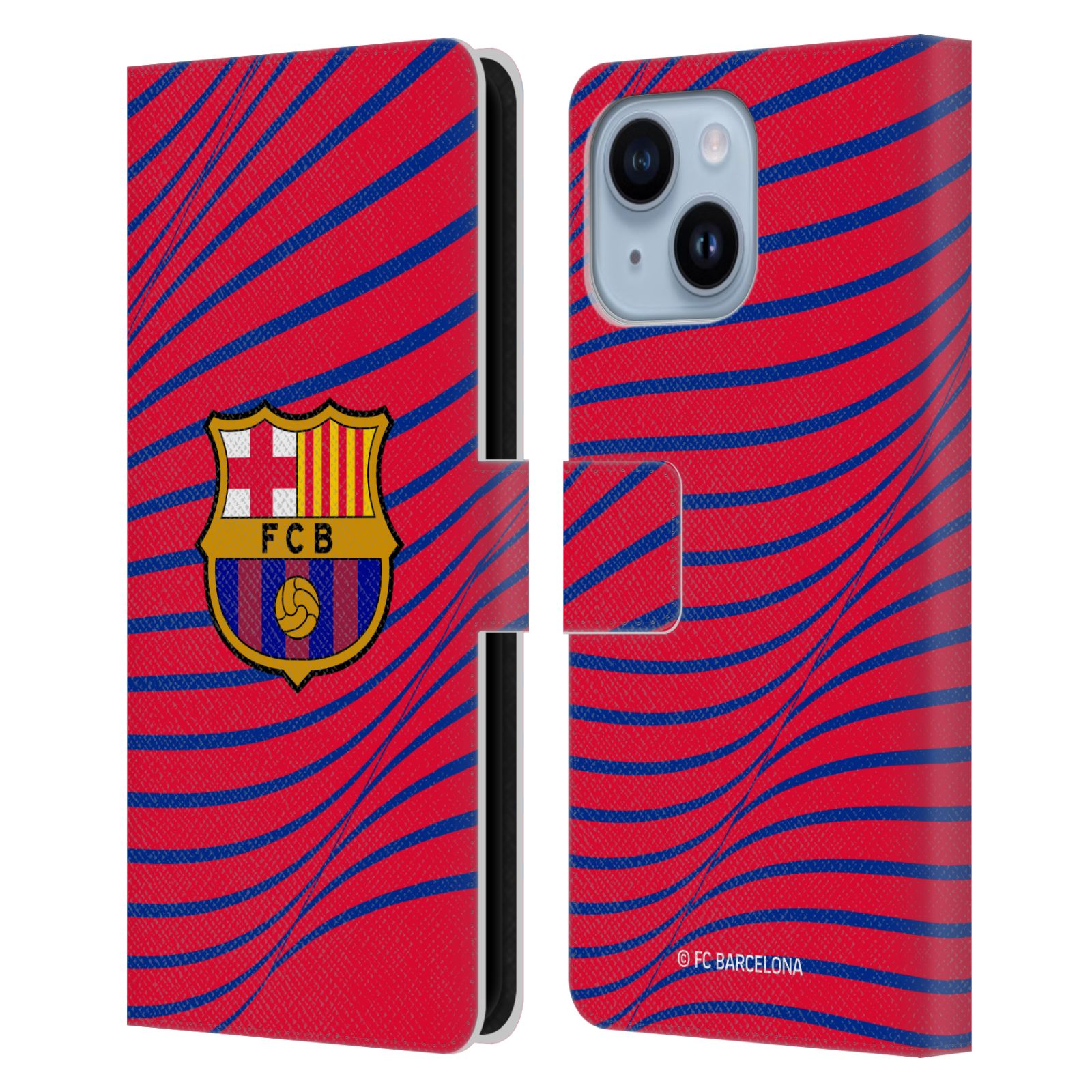 Pouzdro na mobil Apple Iphone 14 PLUS - HEAD CASE - FC Barcelona - Grafická textura logo