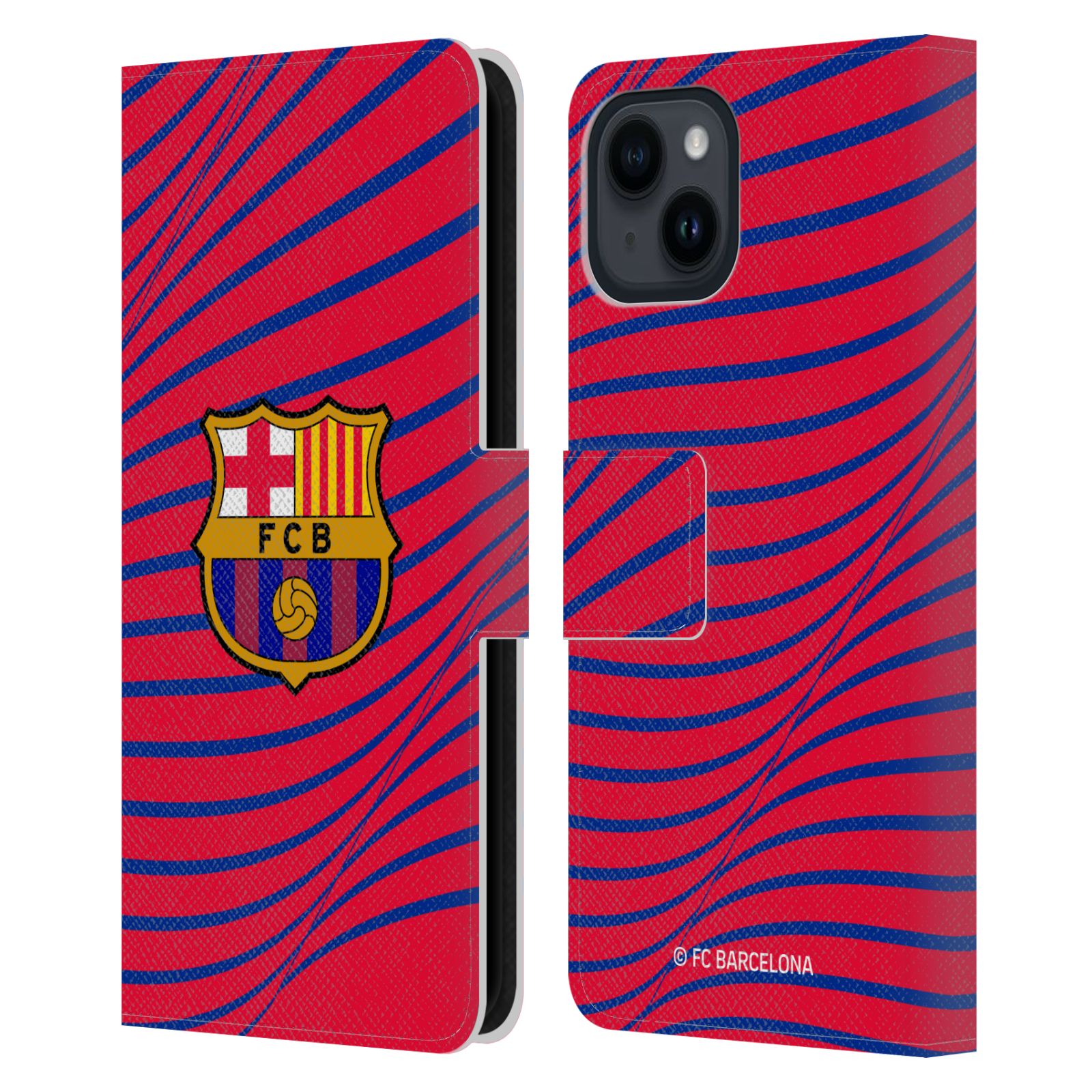 Pouzdro na mobil Apple Iphone 15 - HEAD CASE - FC Barcelona - Grafická textura logo
