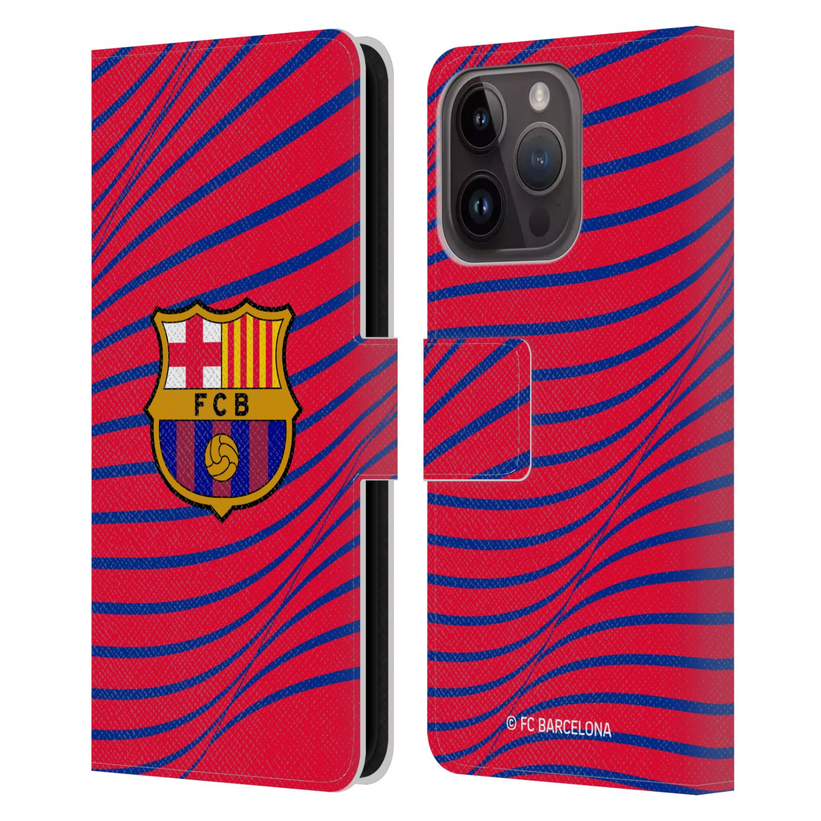 Pouzdro na mobil Apple Iphone 15 PRO - HEAD CASE - FC Barcelona - Grafická textura logo