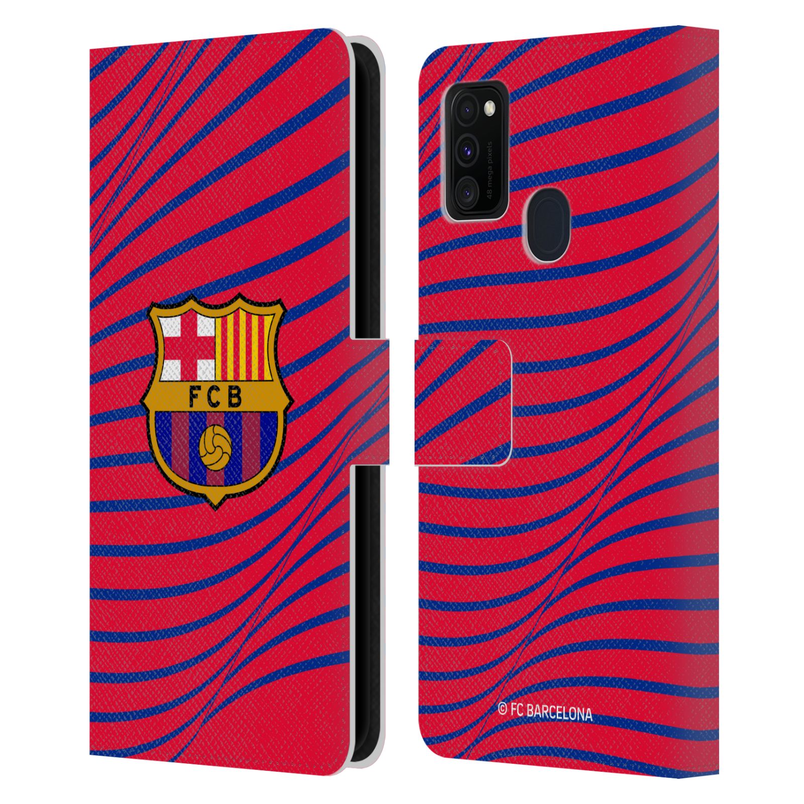 Pouzdro na mobil Samsung Galaxy M21 - HEAD CASE - FC Barcelona - Grafická textura logo