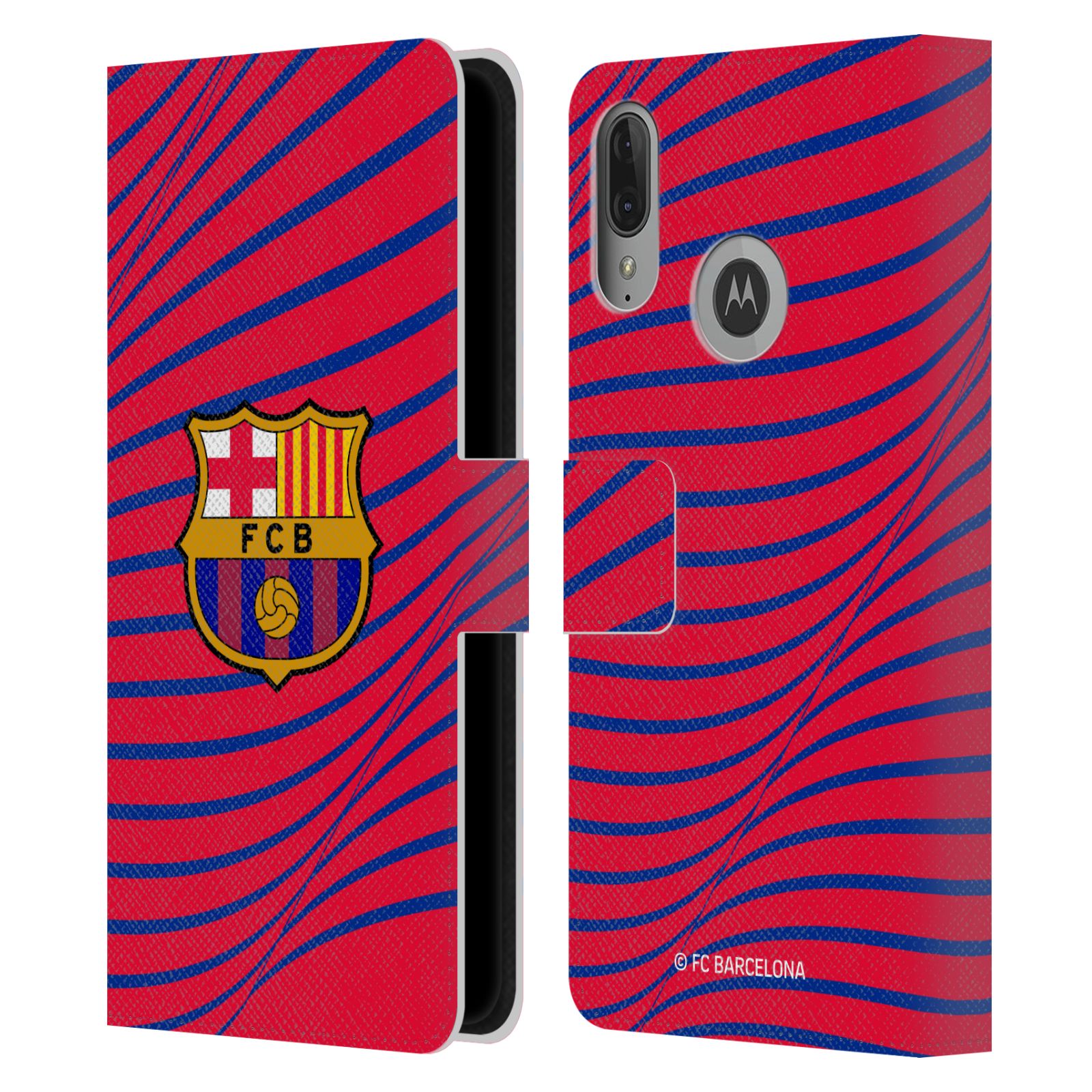 Pouzdro na mobil Motorola Moto E6 PLUS  - HEAD CASE - FC Barcelona - Grafická textura logo