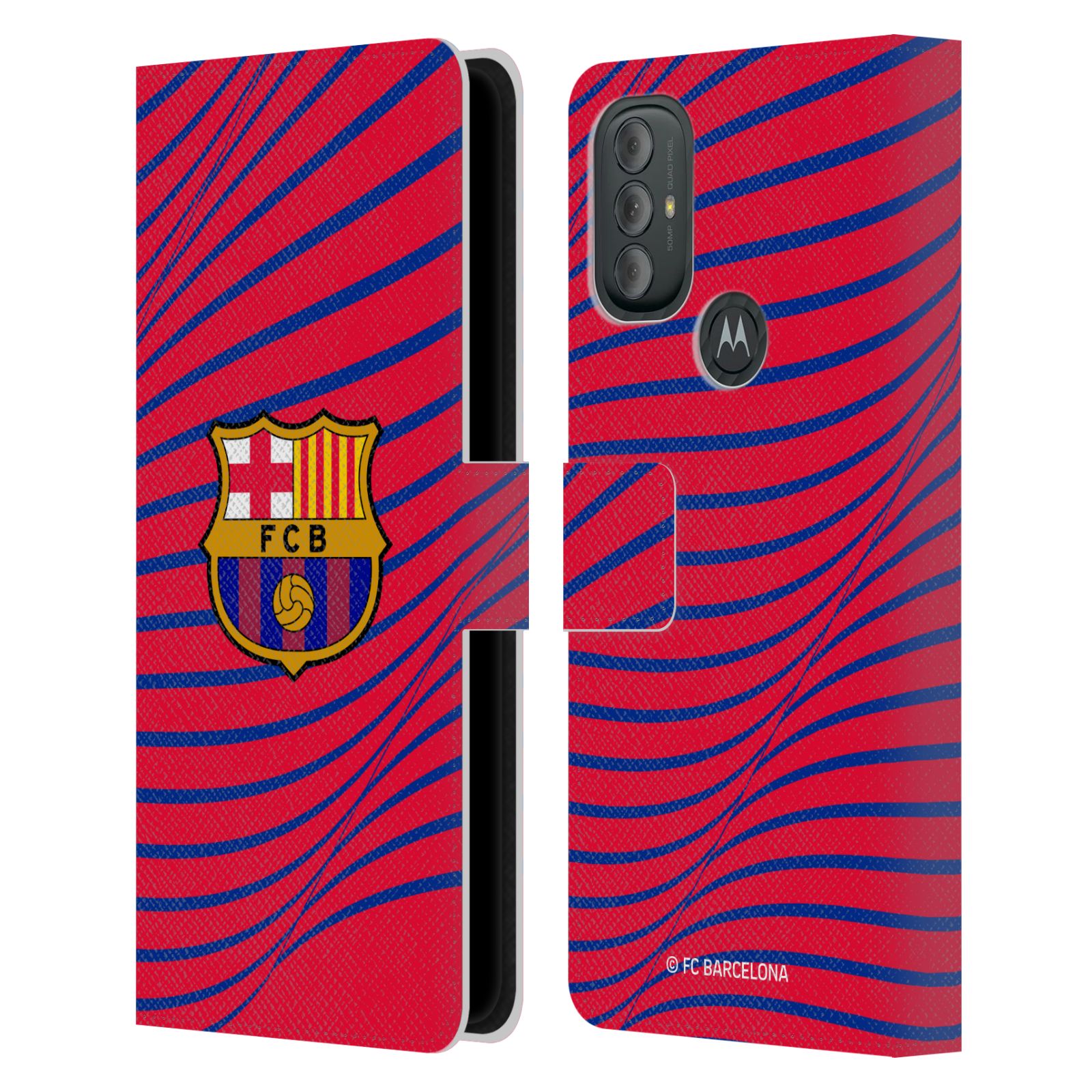 Pouzdro na mobil Motorola Moto G10 / G30 - HEAD CASE - FC Barcelona - Grafická textura logo