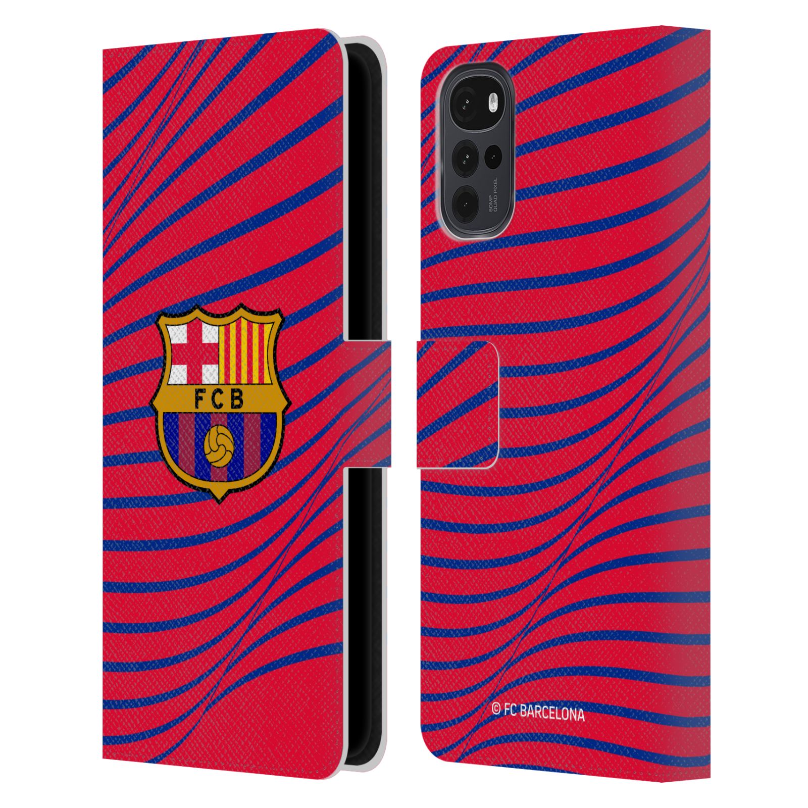 Pouzdro na mobil Motorola Moto G22 - HEAD CASE - FC Barcelona - Grafická textura logo