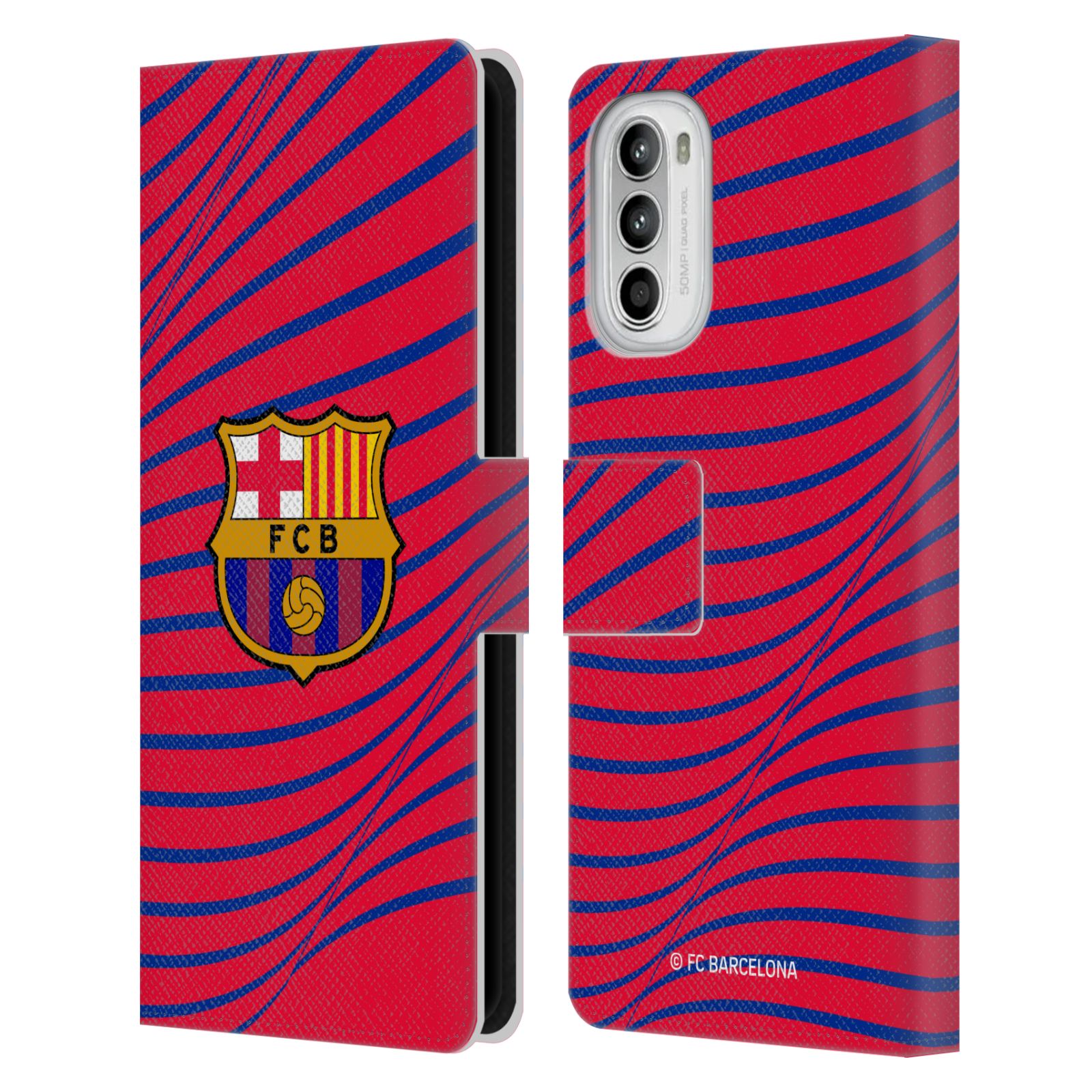 Pouzdro na mobil Motorola Moto G52 - HEAD CASE - FC Barcelona - Grafická textura logo