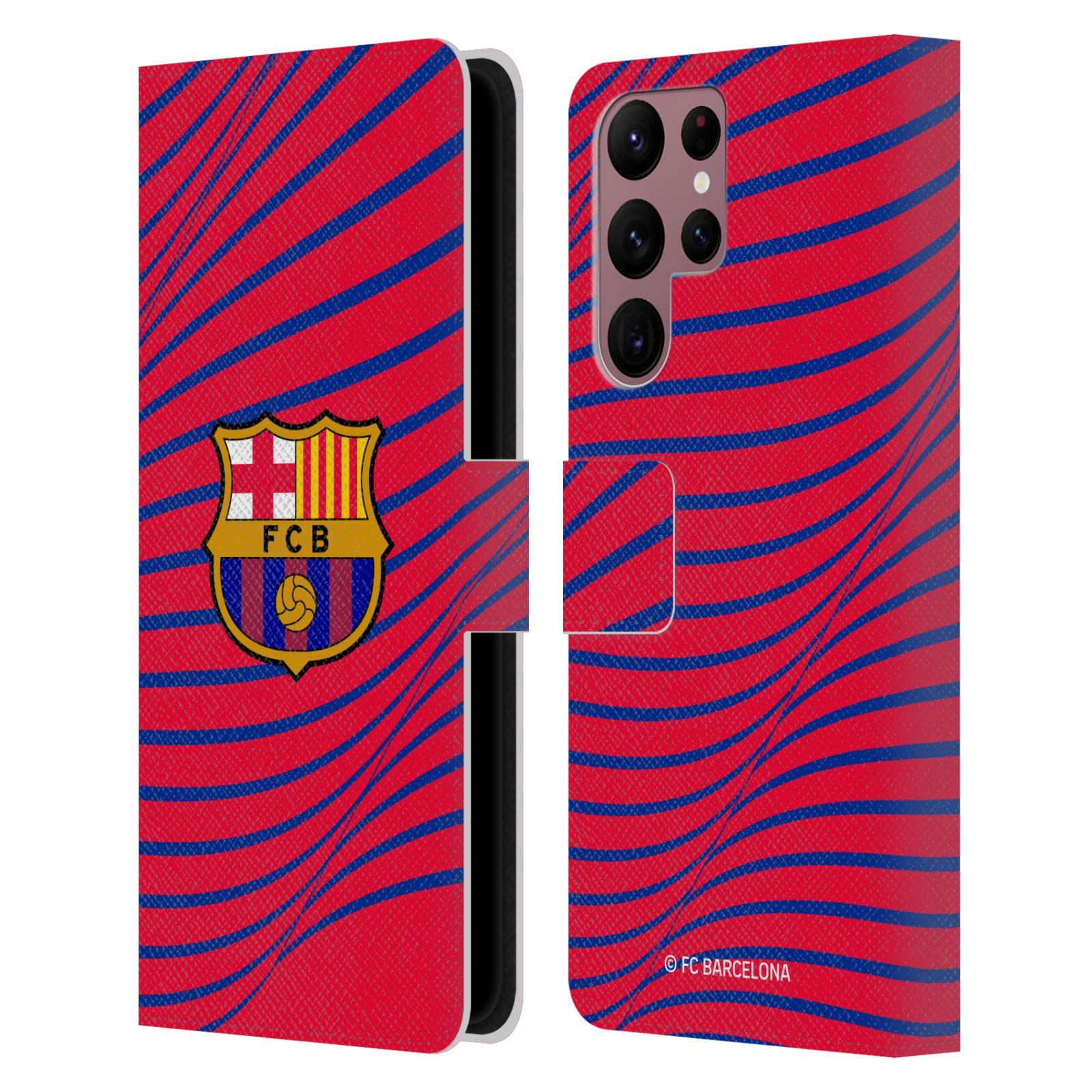 Pouzdro na mobil Samsung Galaxy S22 Ultra 5G - HEAD CASE - FC Barcelona - Grafická textura logo