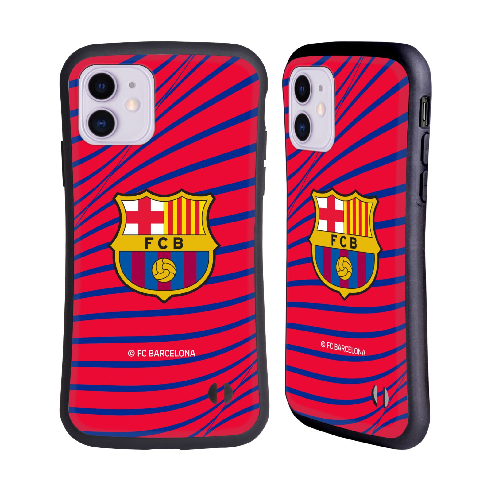 Odolný zadní obal pro mobil Apple Iphone 11 - HEAD CASE - FC Barcelona - Červená textura velký znak
