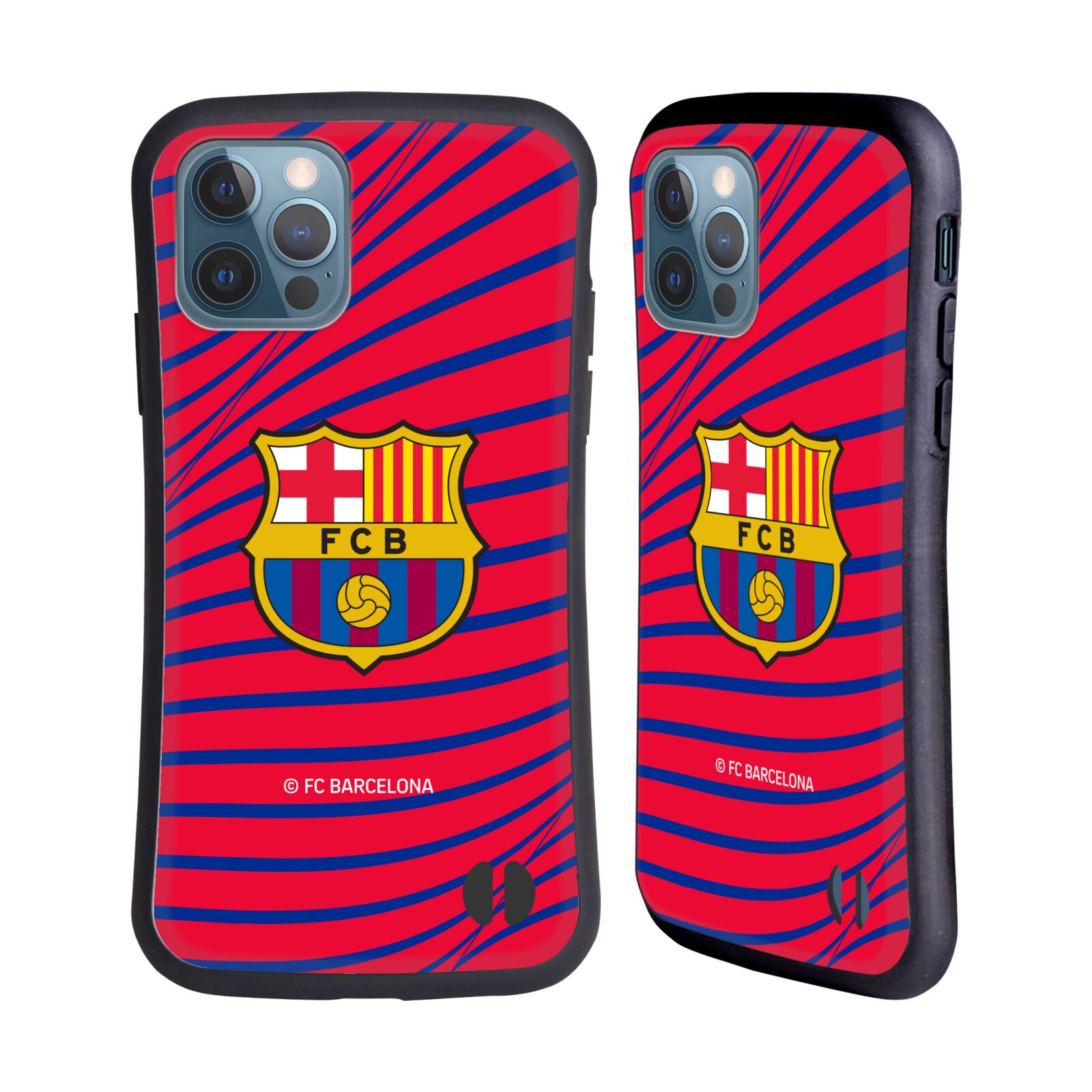 Odolný zadní obal pro mobil Apple iPhone 12 / iPhone 12 Pro - HEAD CASE - FC Barcelona - Červená textura velký znak