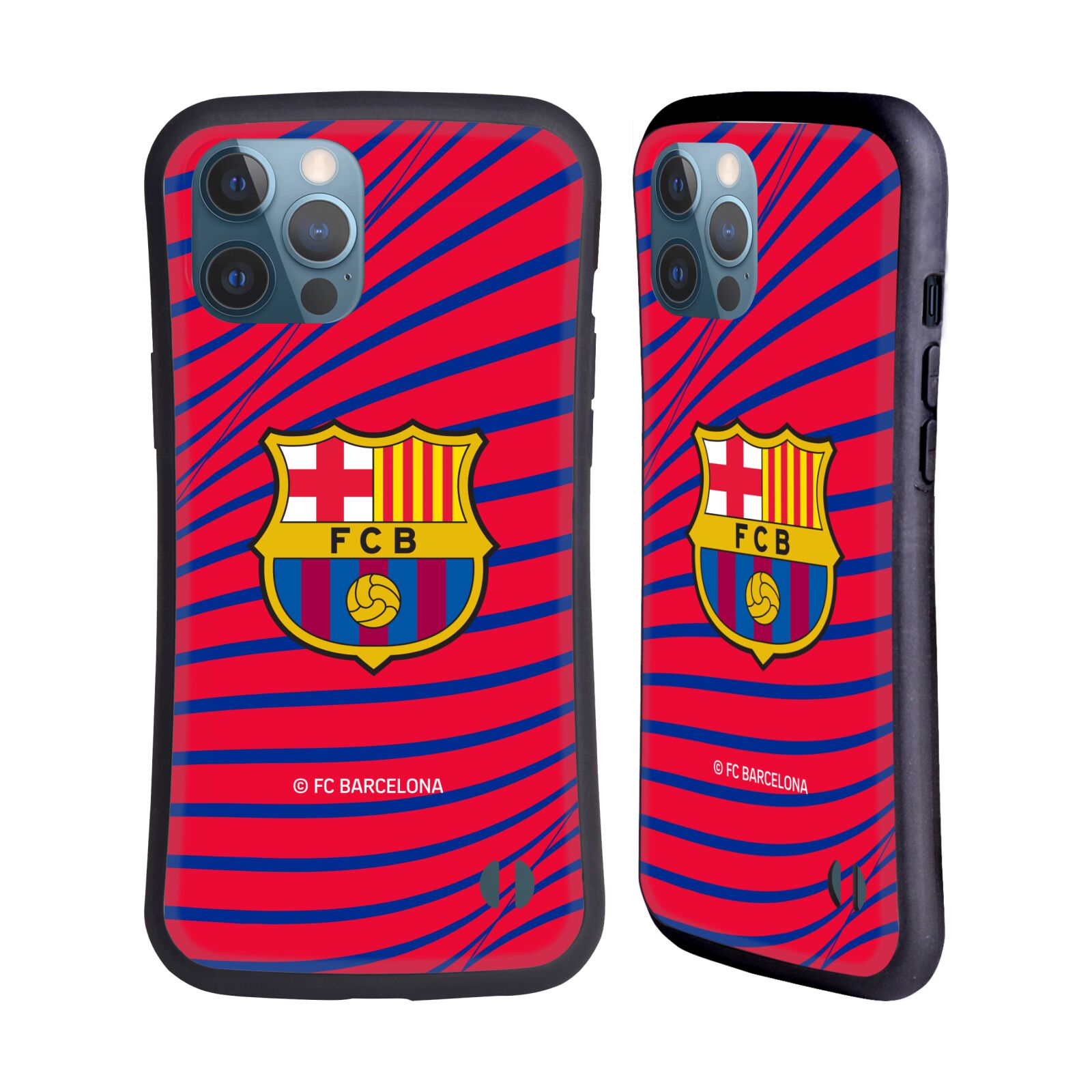 Odolný zadní obal pro mobil Apple iPhone 12 PRO MAX - HEAD CASE - FC Barcelona - Červená textura velký znak