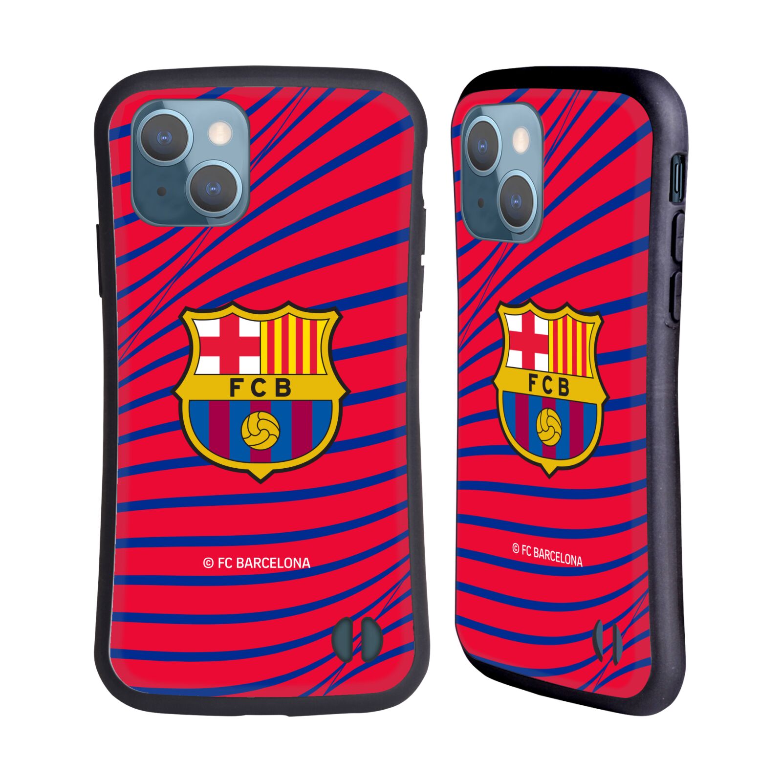 Odolný zadní obal pro mobil Apple iPhone 13 - HEAD CASE - FC Barcelona - Červená textura velký znak