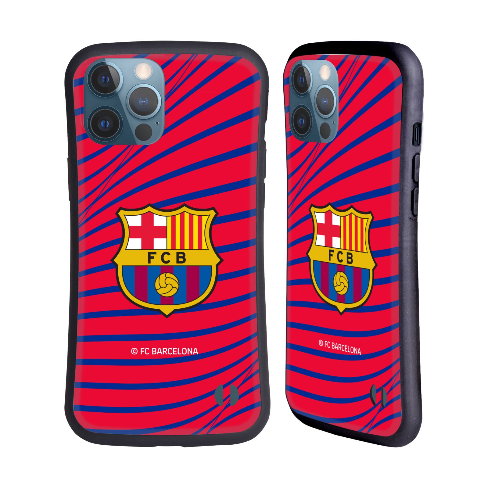 Odolný zadní obal pro mobil Apple iPhone 13 PRO MAX - HEAD CASE - FC Barcelona - Červená textura velký znak