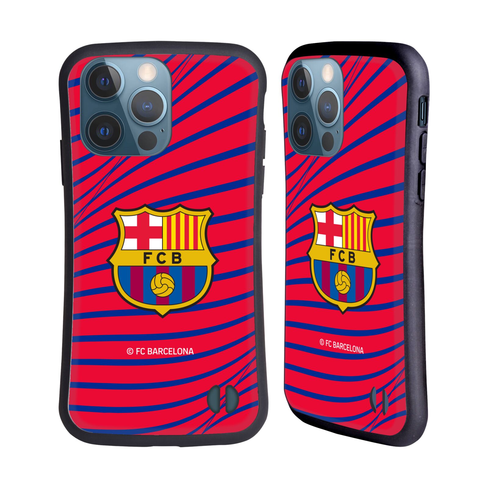 Odolný zadní obal pro mobil Apple iPhone 13 PRO - HEAD CASE - FC Barcelona - Červená textura velký znak