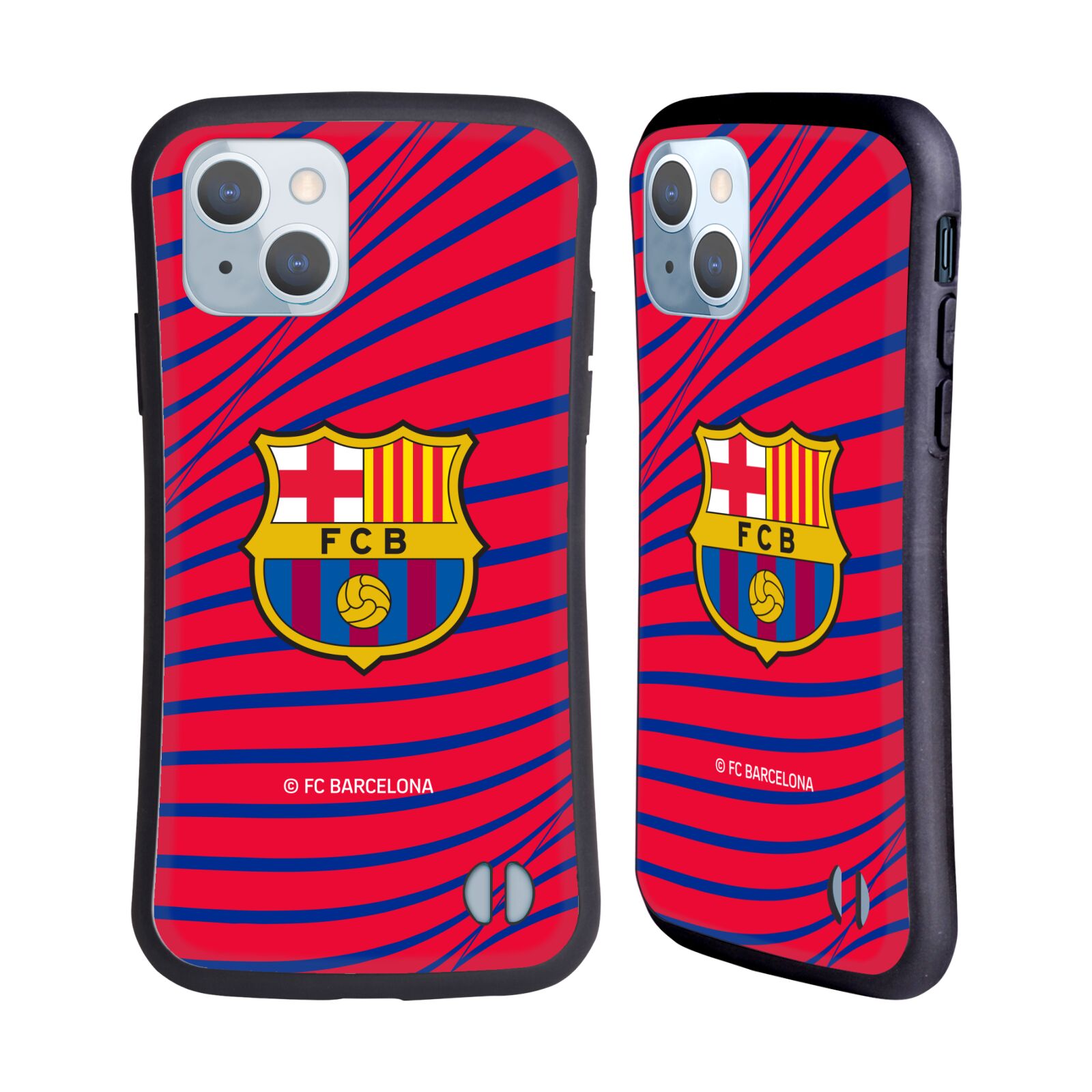 Odolný zadní obal pro mobil Apple iPhone 14 - HEAD CASE - FC Barcelona - Červená textura velký znak
